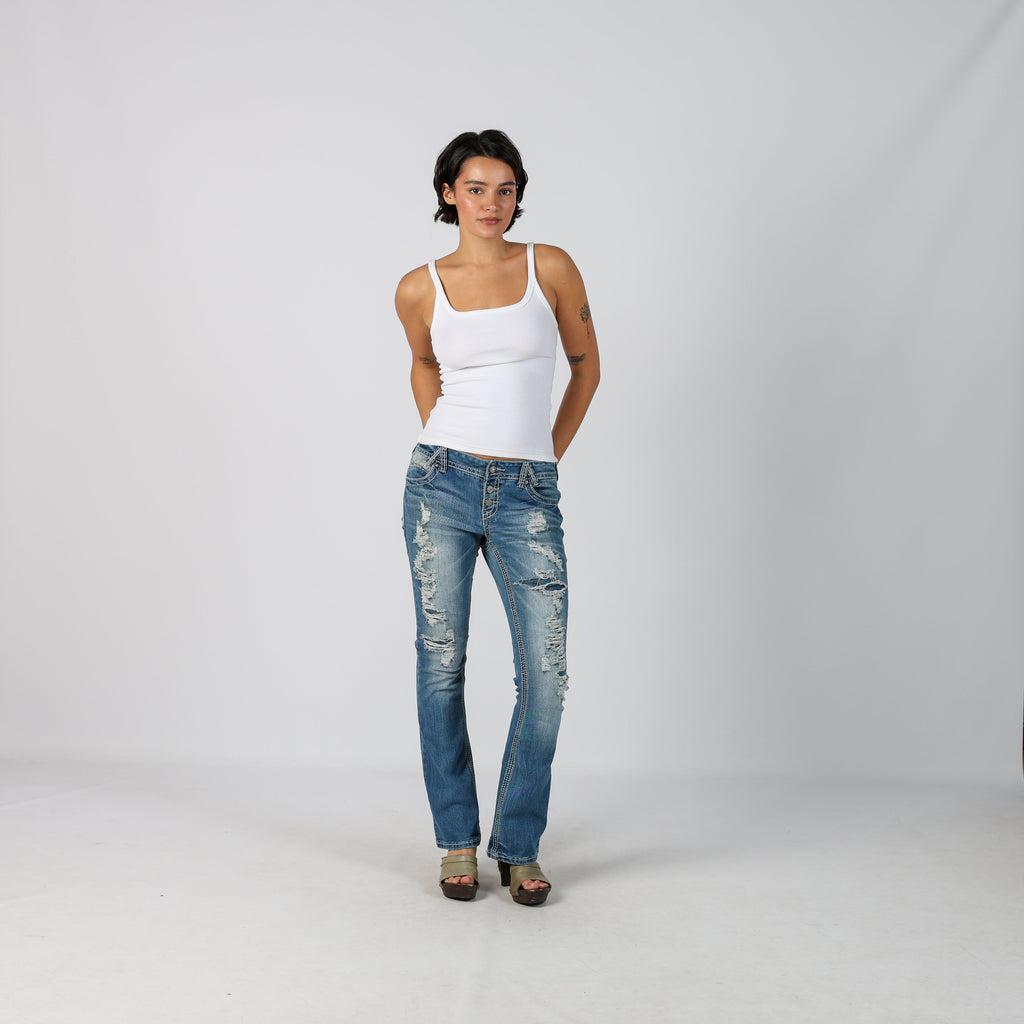 Blue Y2K Amethyst Bootcut Jeans (M)