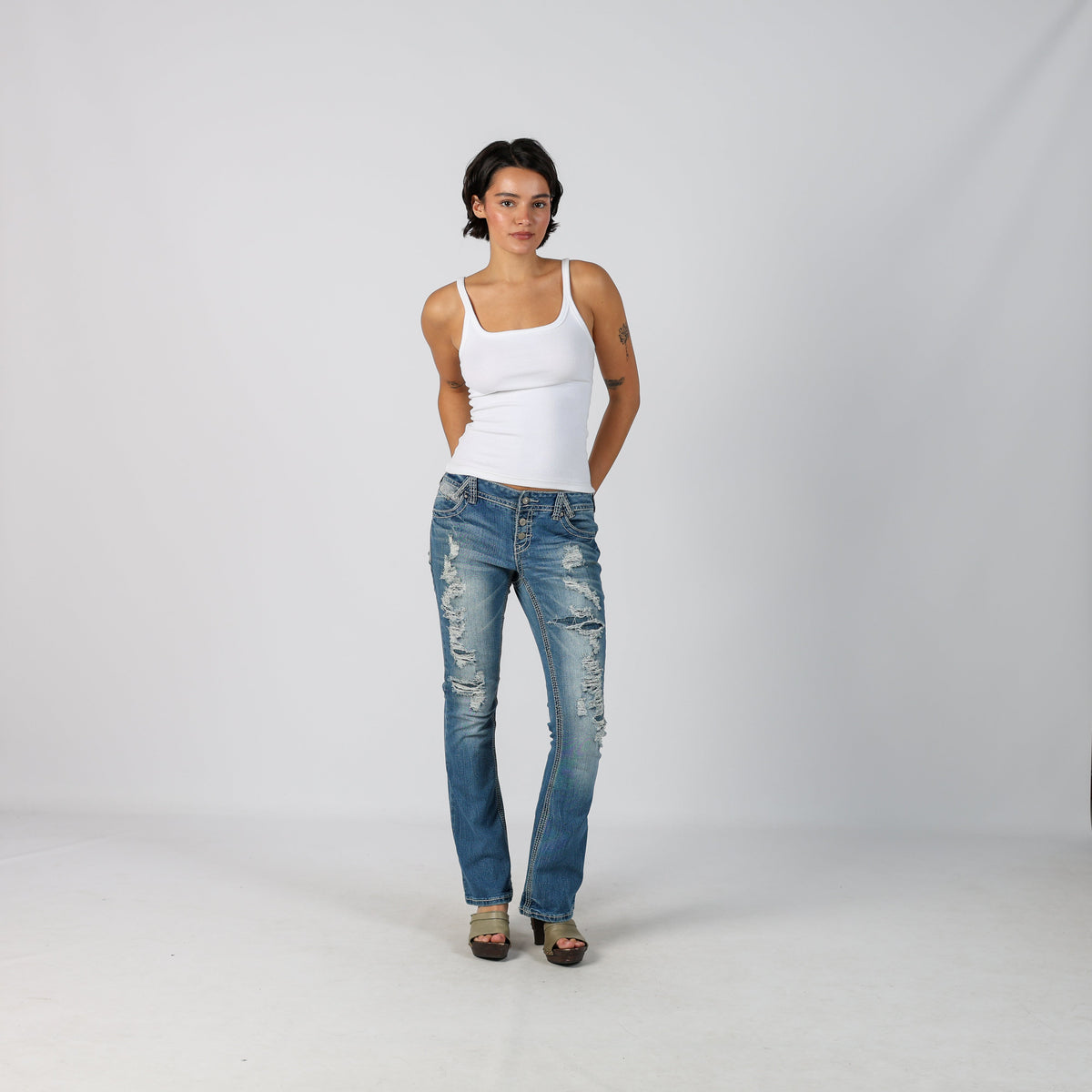 Blue Y2K Amethyst Bootcut Jeans (M)