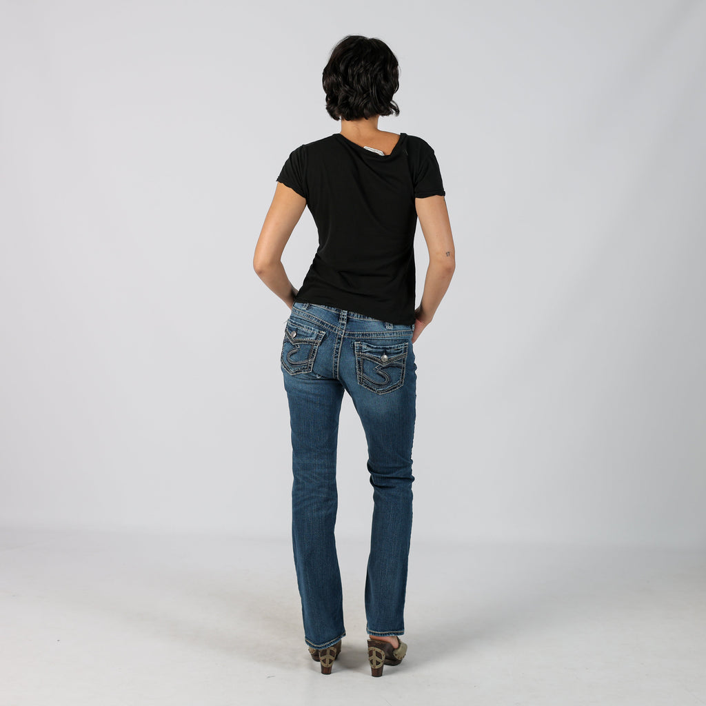 Blue Y2K Silver Bootcut Jeans (S)