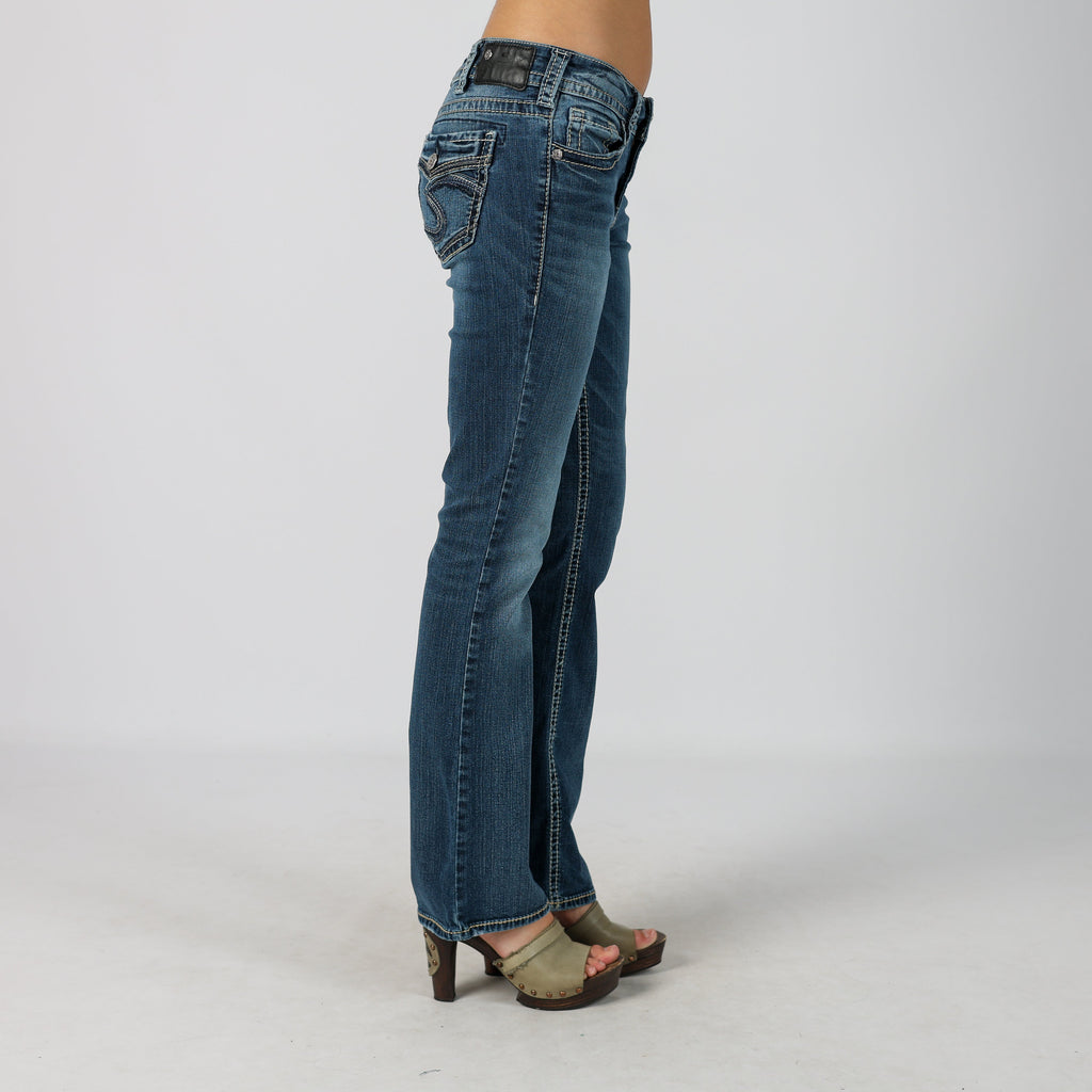 Blue Y2K Silver Bootcut Jeans (S)