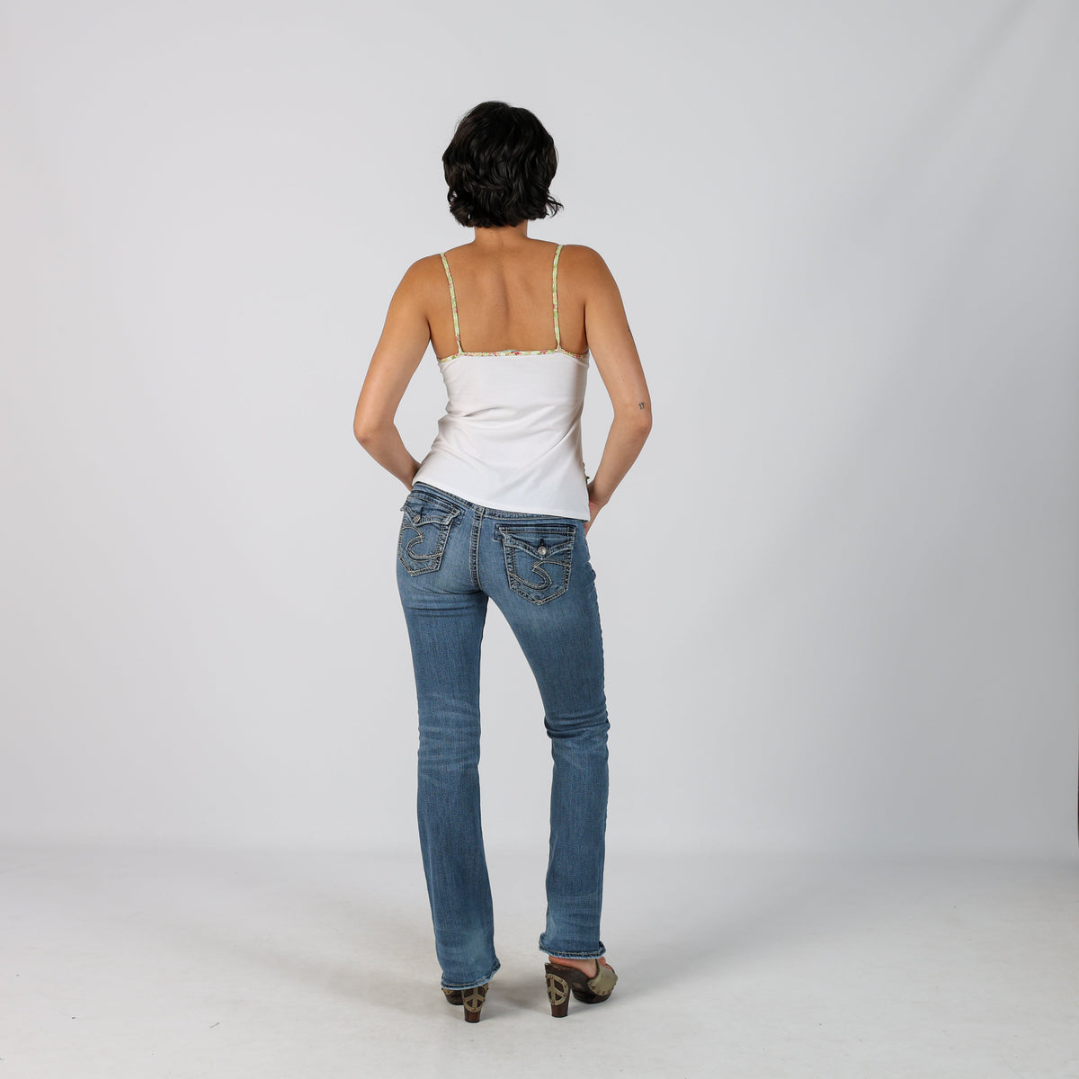 Blue Y2K Silver Bootcut Jeans (S)