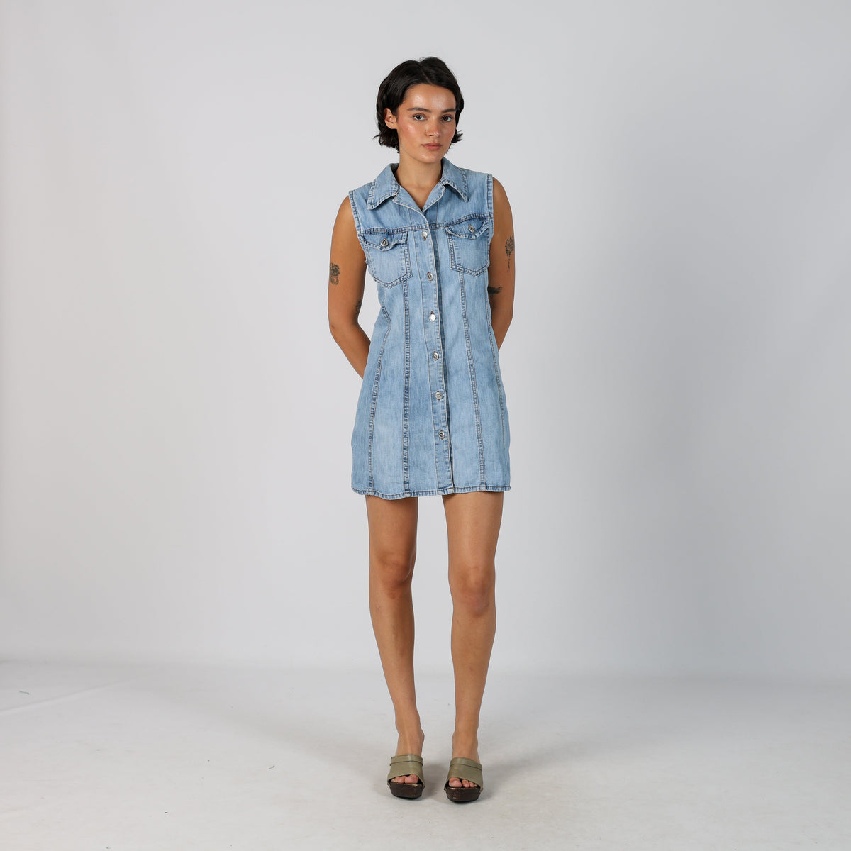Blue Y2K Denim Mini Dress (M)