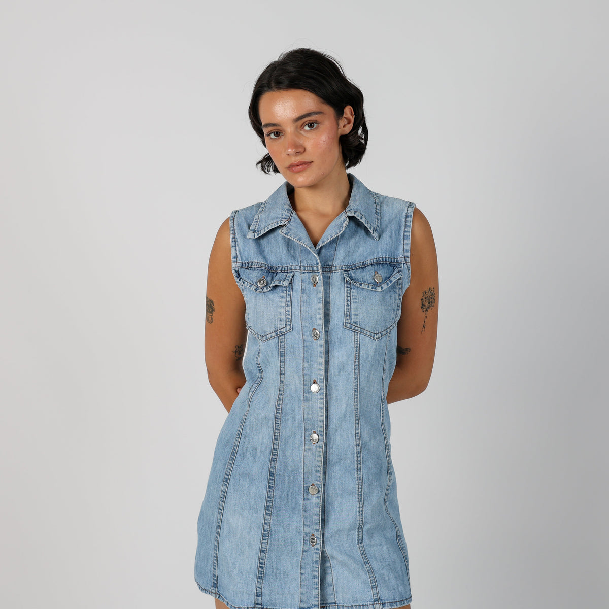 Blue Y2K Denim Mini Dress (M)