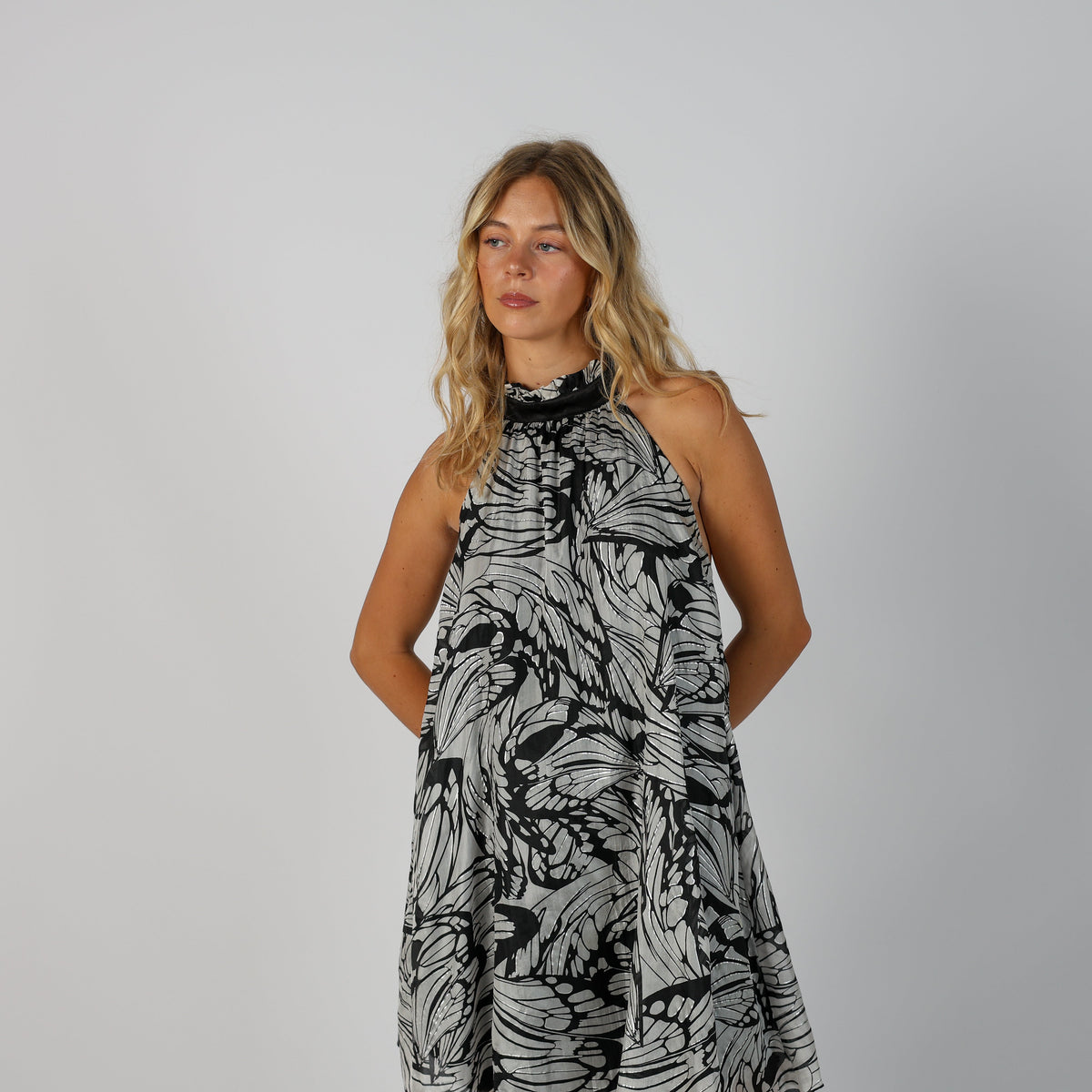 Black Y2K Morgan Woven Mini Dress (L)