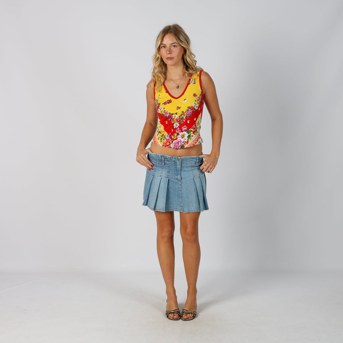 Blue Y2K Denim Mini Skirt (S)