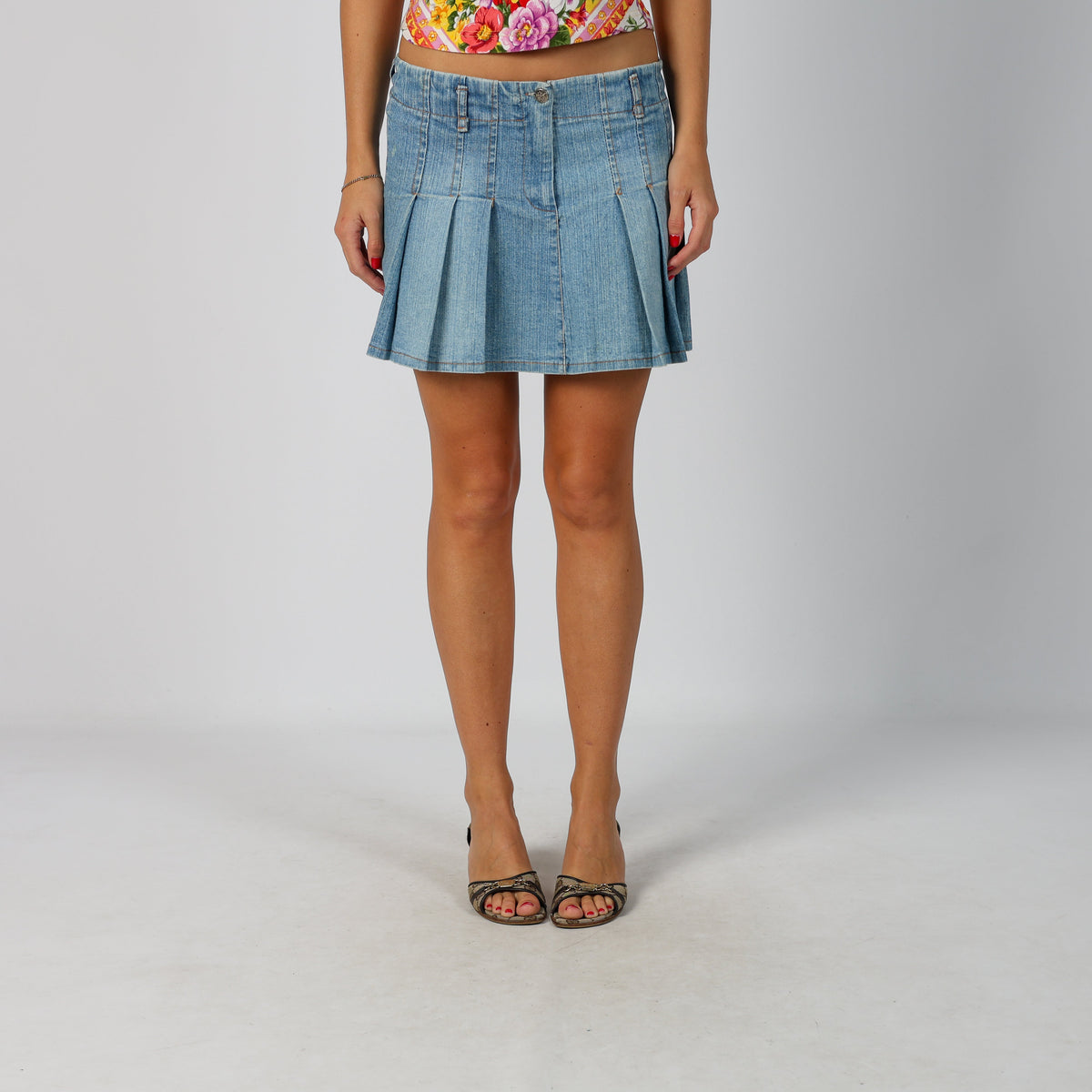 Blue Y2K Denim Mini Skirt (S)