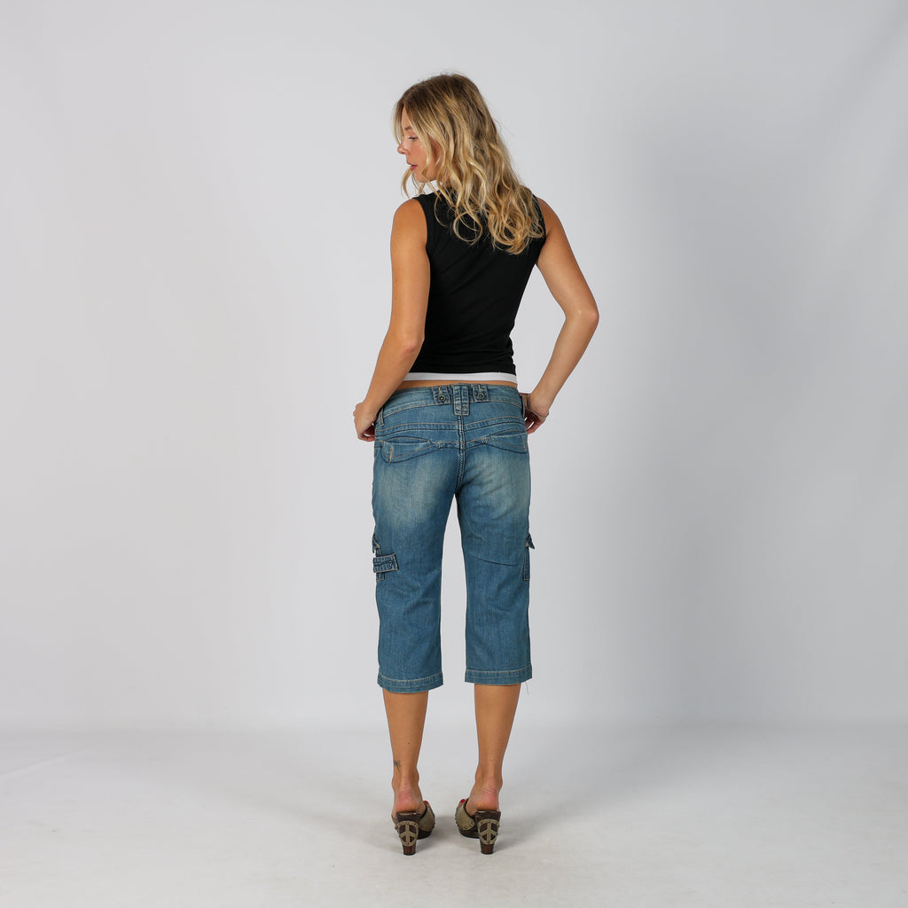 Blue Y2K 3/4 Jeans (L)