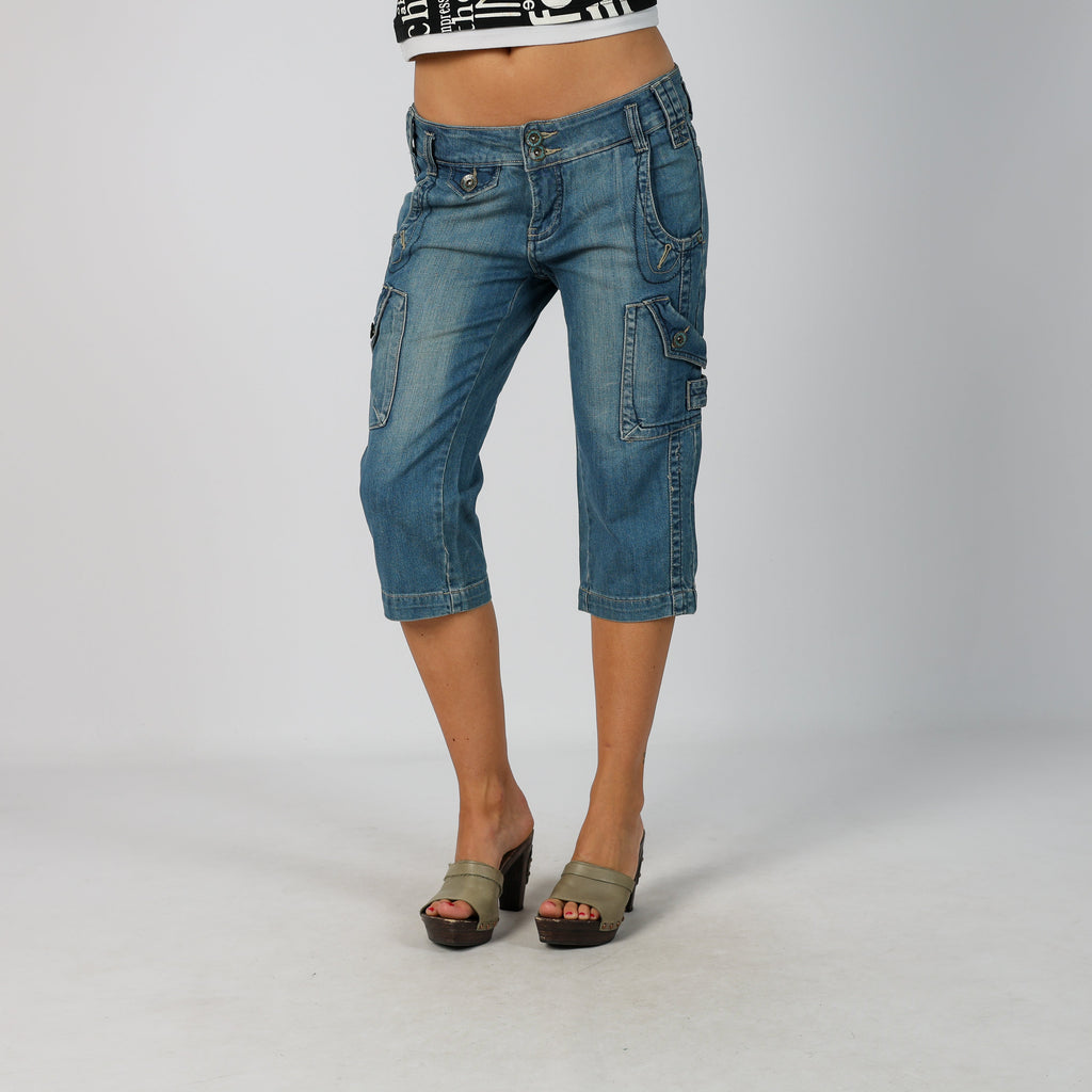 Blue Y2K 3/4 Jeans (L)