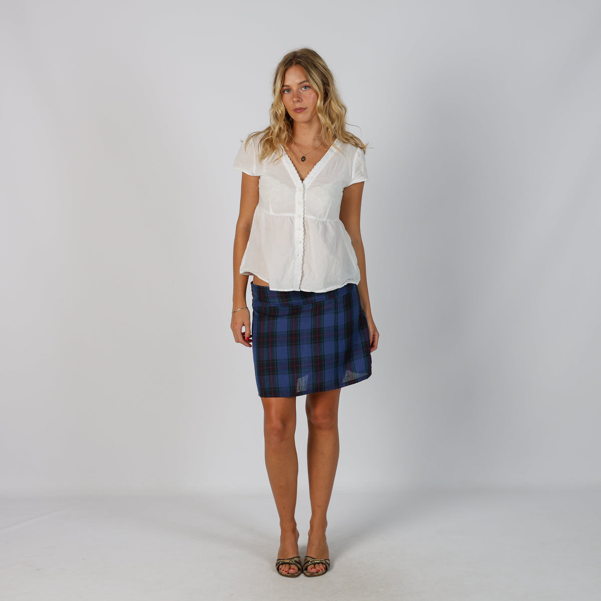 Purple Y2K Woven Mini Skirt Semi Sheer (L)