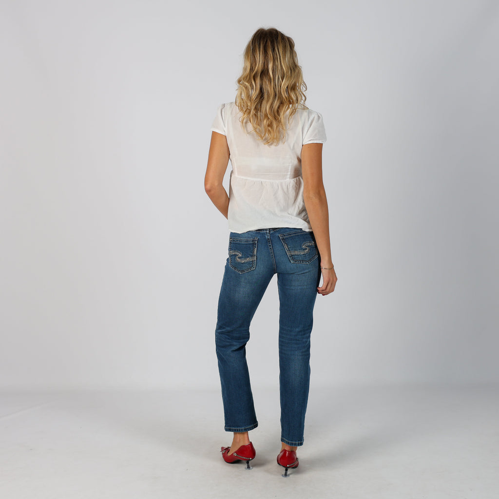 Blue Y2K Silver Straight Jeans (XS)