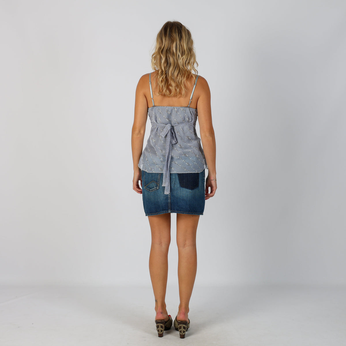 Blue Y2K Denim Mini Skirt (L)