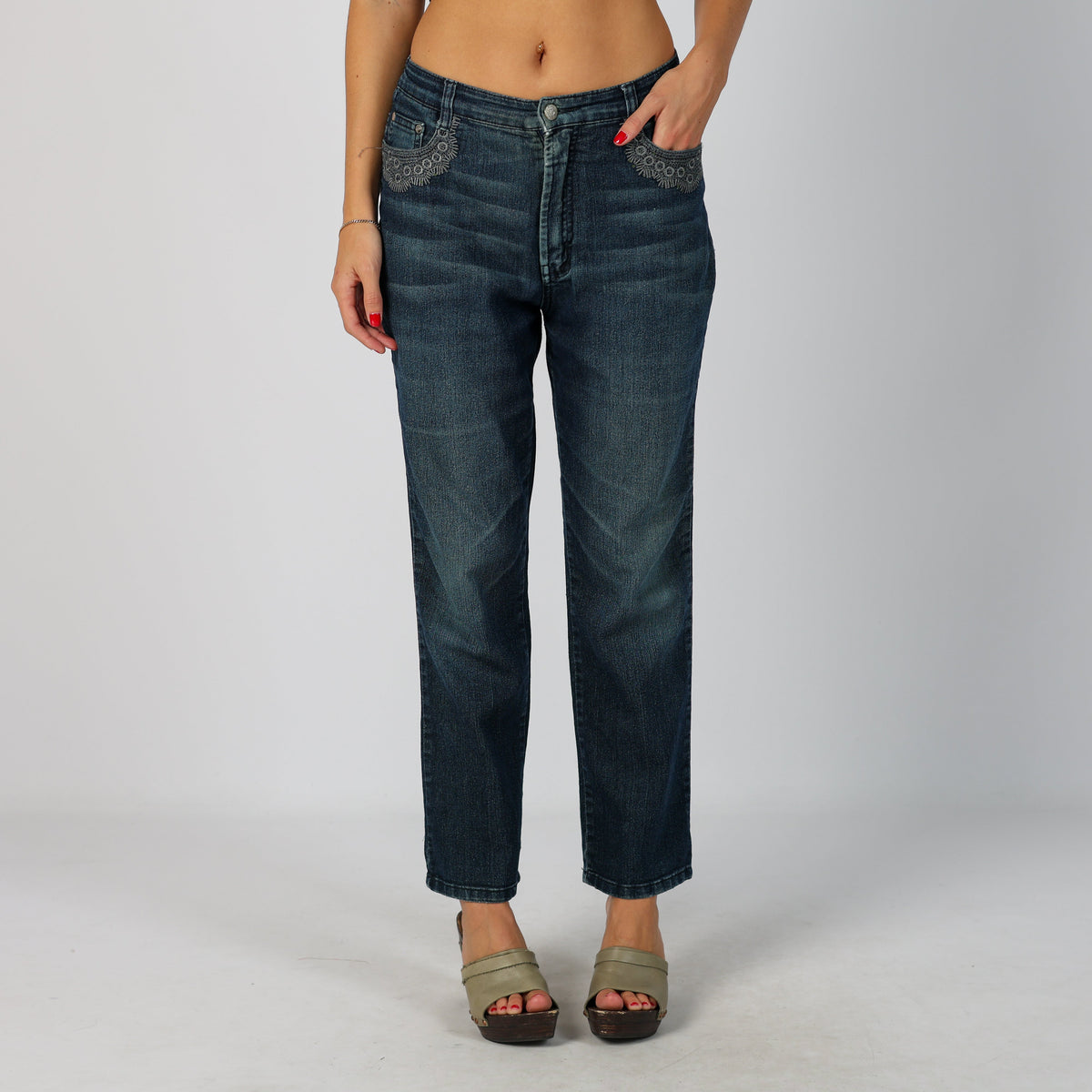 Blue Y2K Straight Jeans (S)