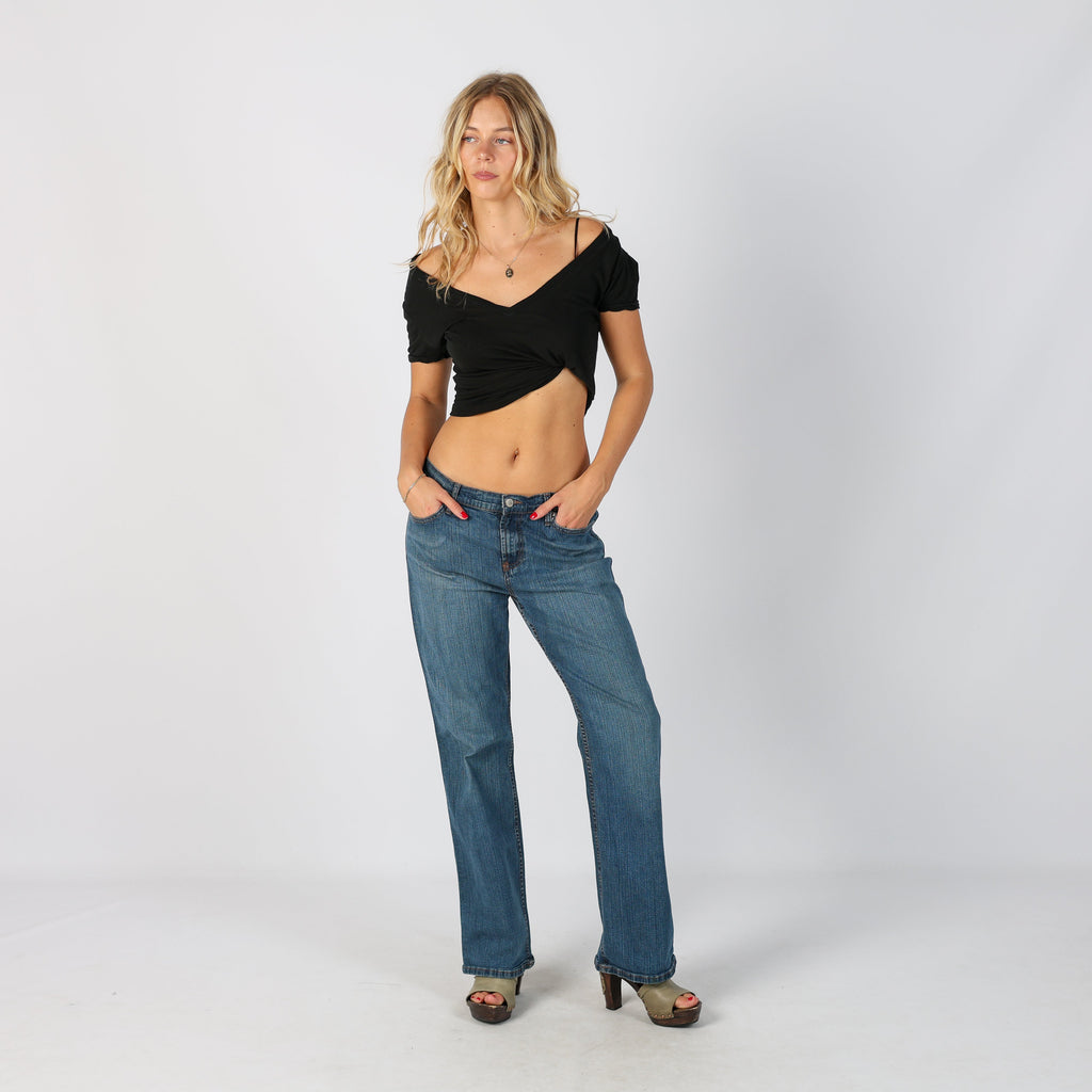 Blue Y2K Bootcut Jeans (M)