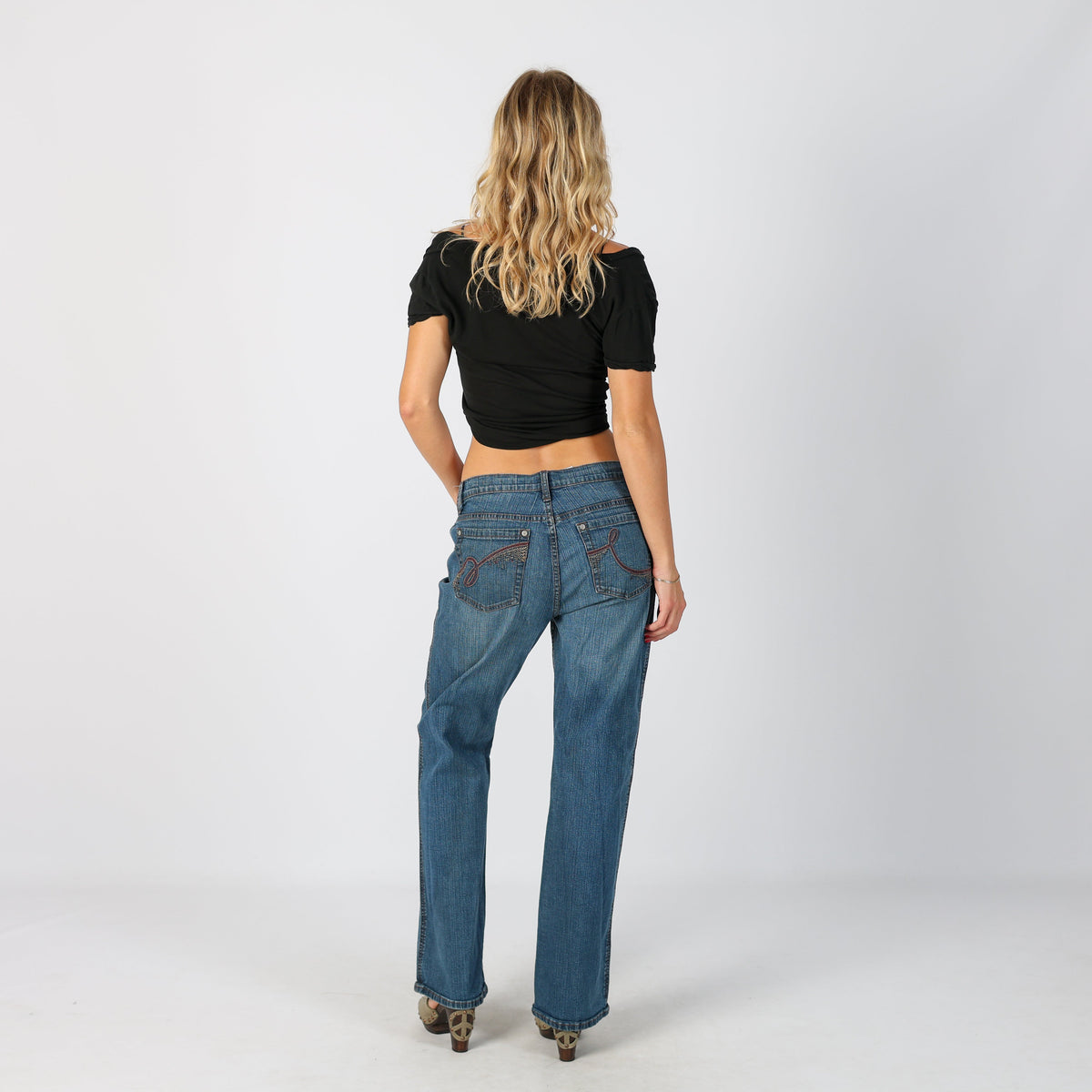 Blue Y2K Bootcut Jeans (M)