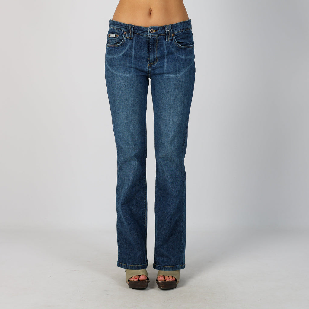Blue Y2K Bootcut Jeans Missing belt loop (M)