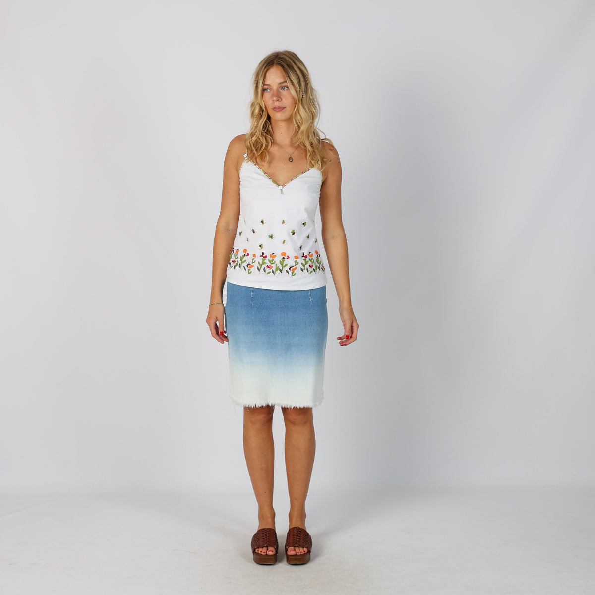 Blue Y2K Blue Collection Denim Midi Skirt (S)
