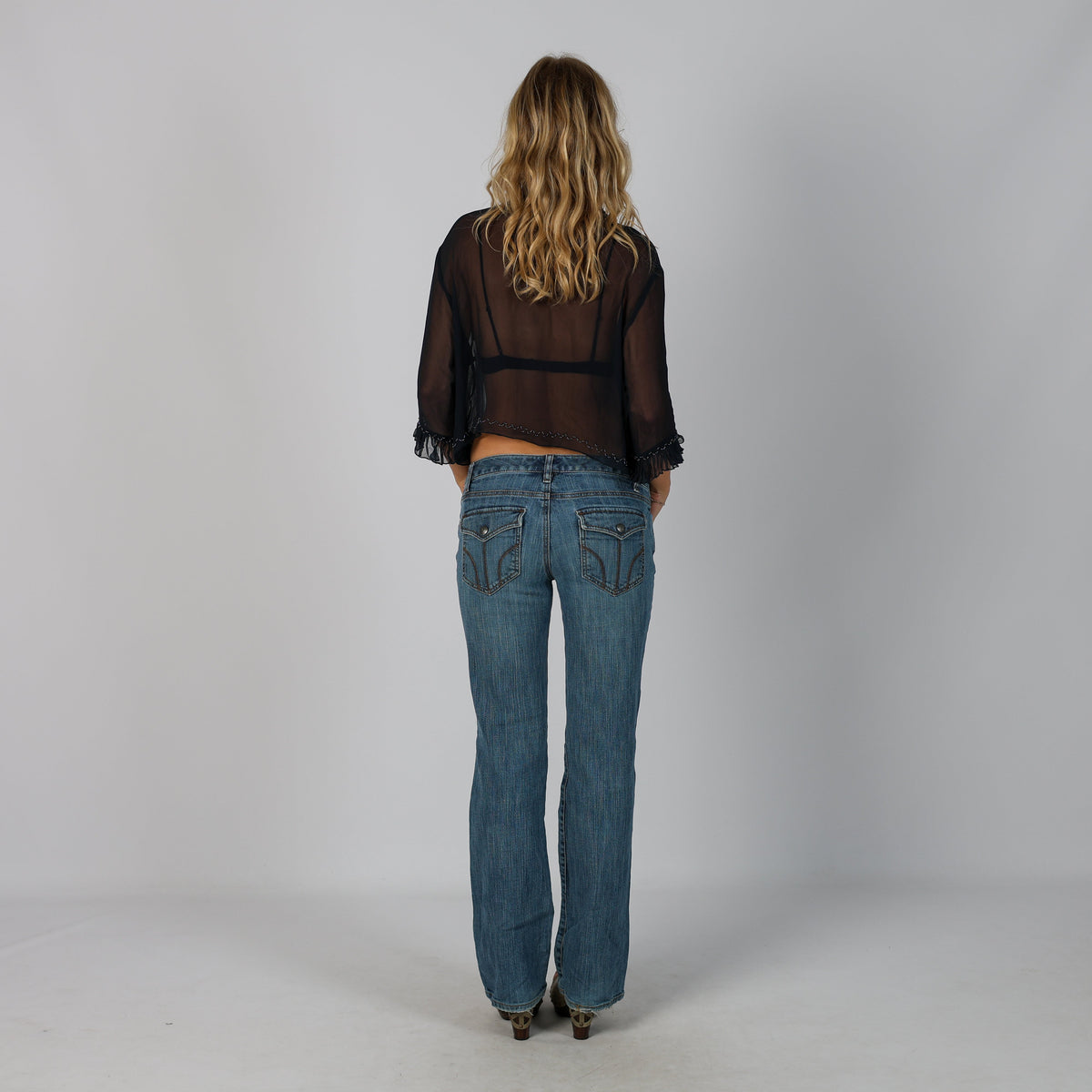 Blue Y2K Bootcut Jeans (M)