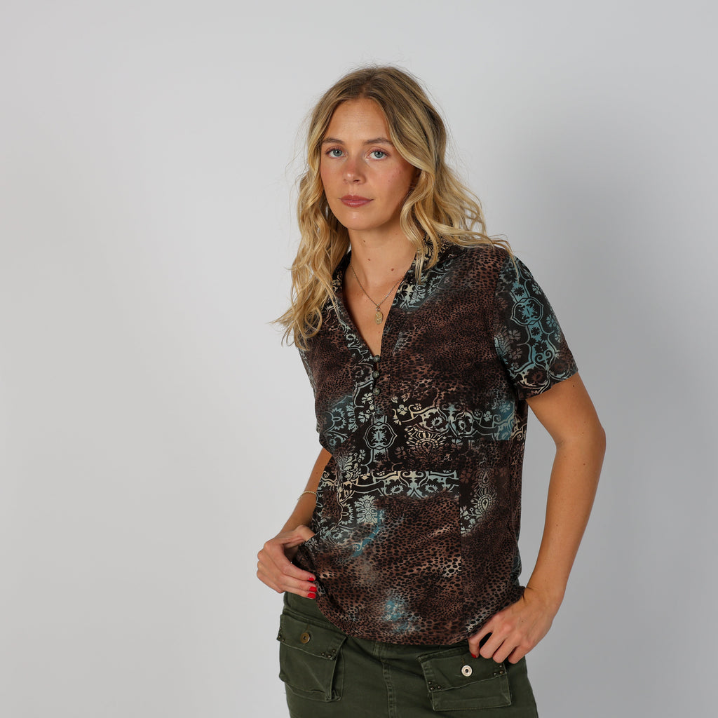 Brown Y2K New Sensation Woven Top (L)