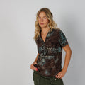 Brown Y2K New Sensation Woven Top (L)