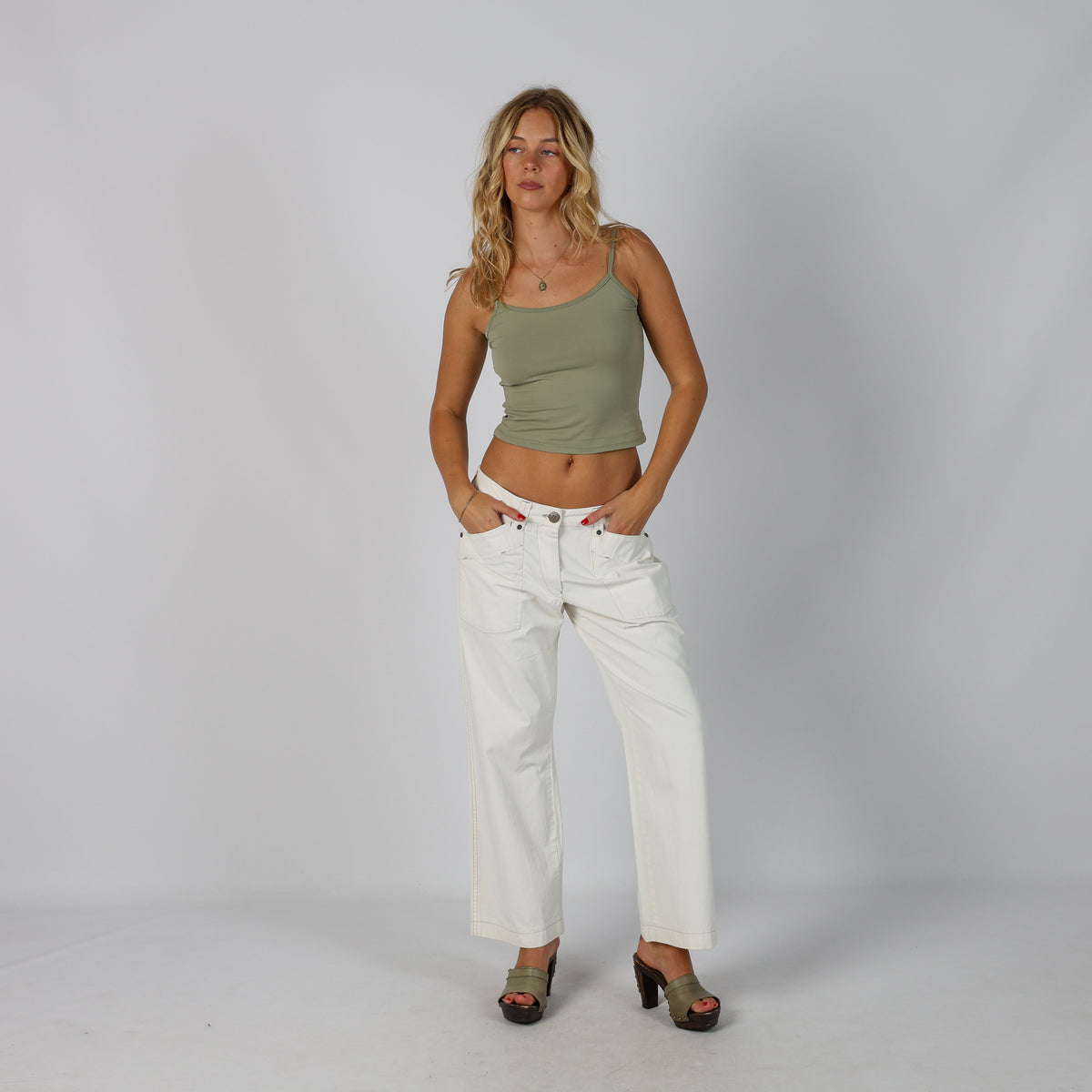 Cream Y2K Murphy&Nye Casual Trousers (M)