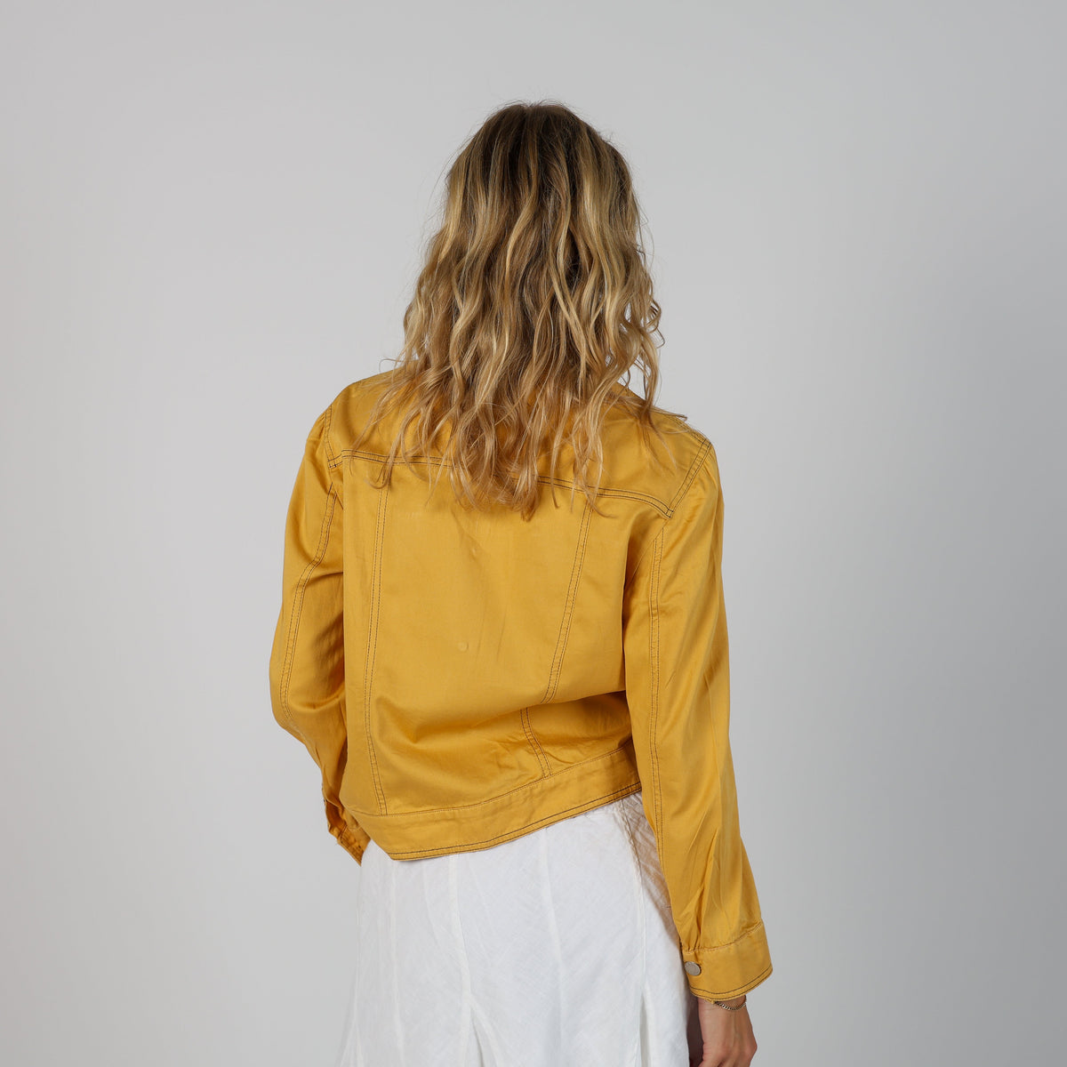 Mustard Yellow Y2K Made in Italy Casual Jacket (M)