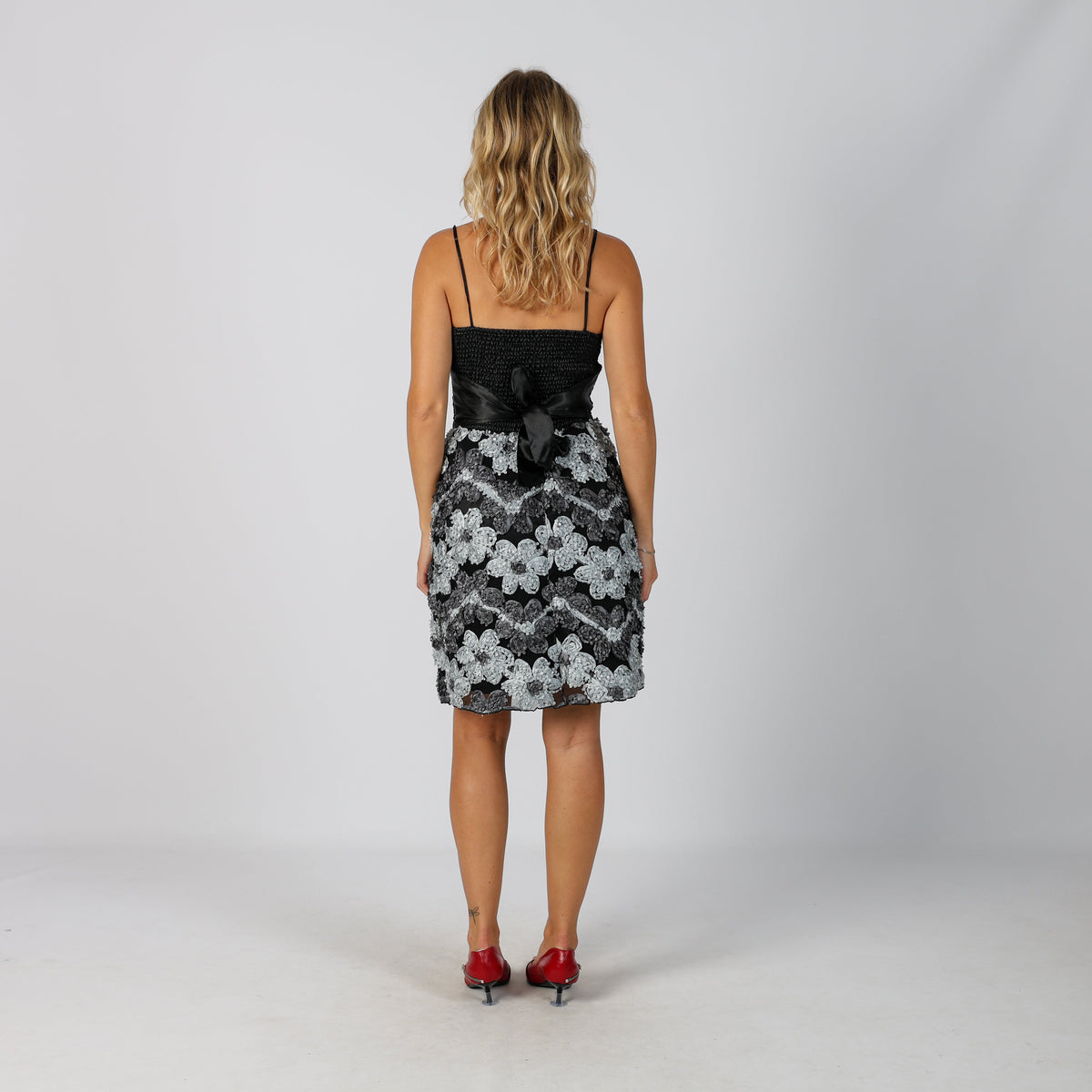 Black Y2K Woven Mini Dress (S)