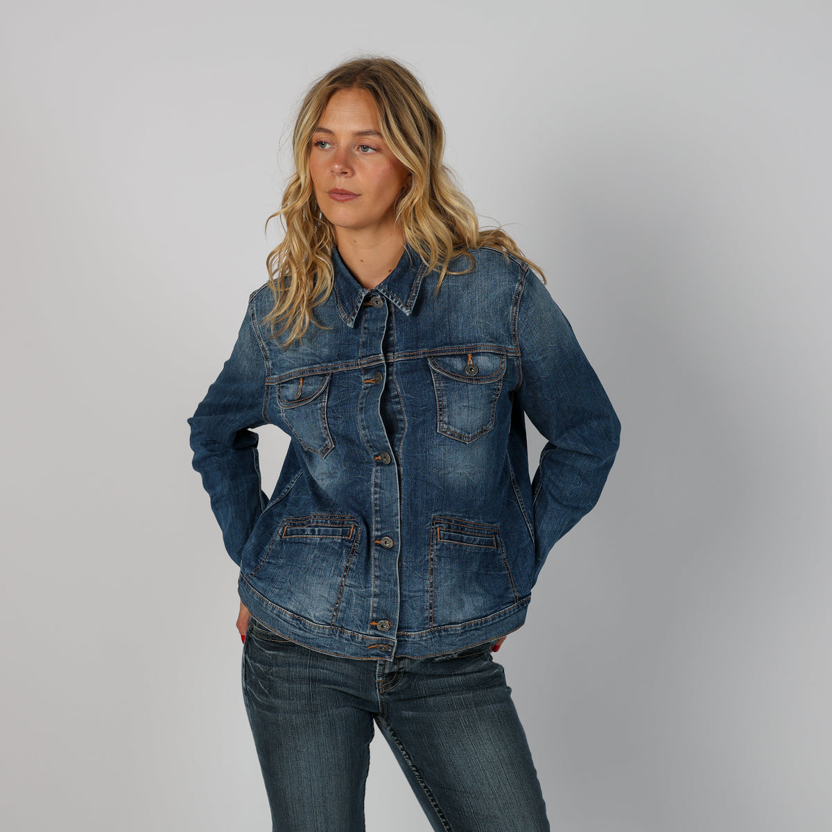 Blue Y2K Rifle Jeans Denim Jacket (M)
