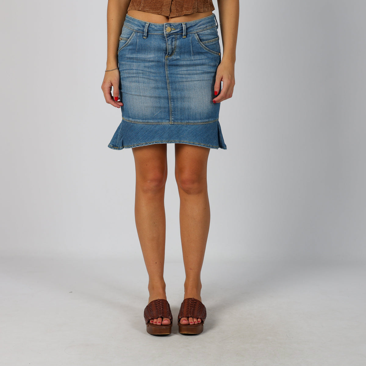 Blue Y2K Kocca Denim Mini Skirt (S)