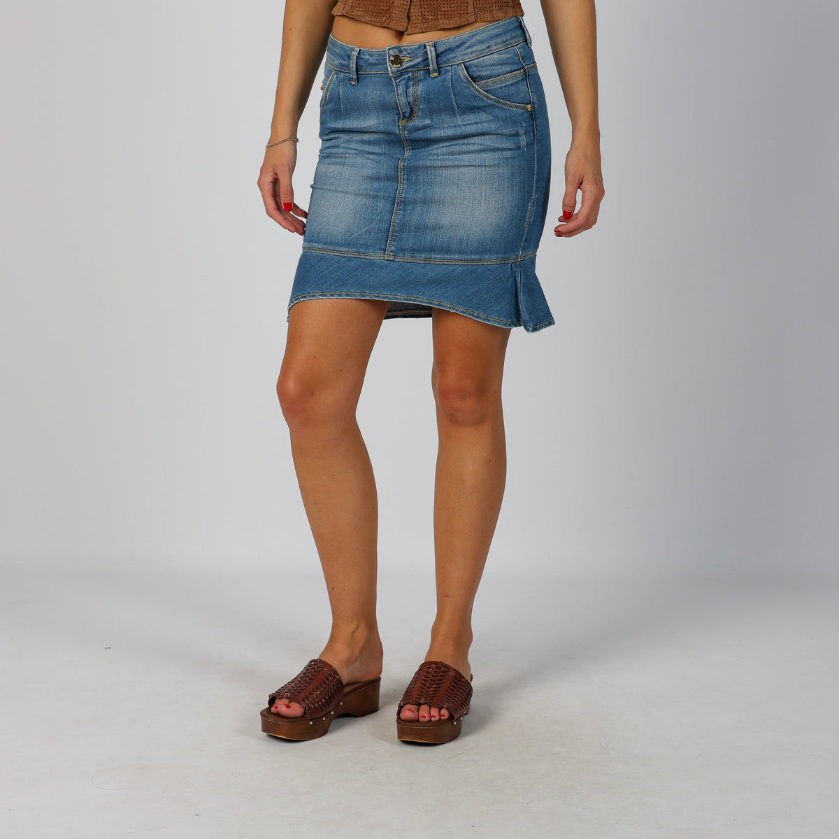 Blue Y2K Kocca Denim Mini Skirt (S)