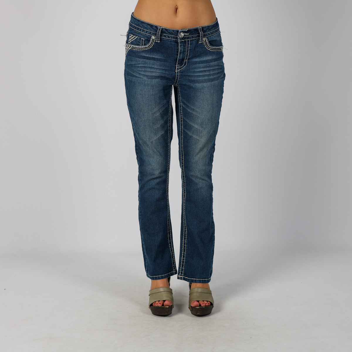 Blue Y2K Faded Glory Bootcut Jeans (S)