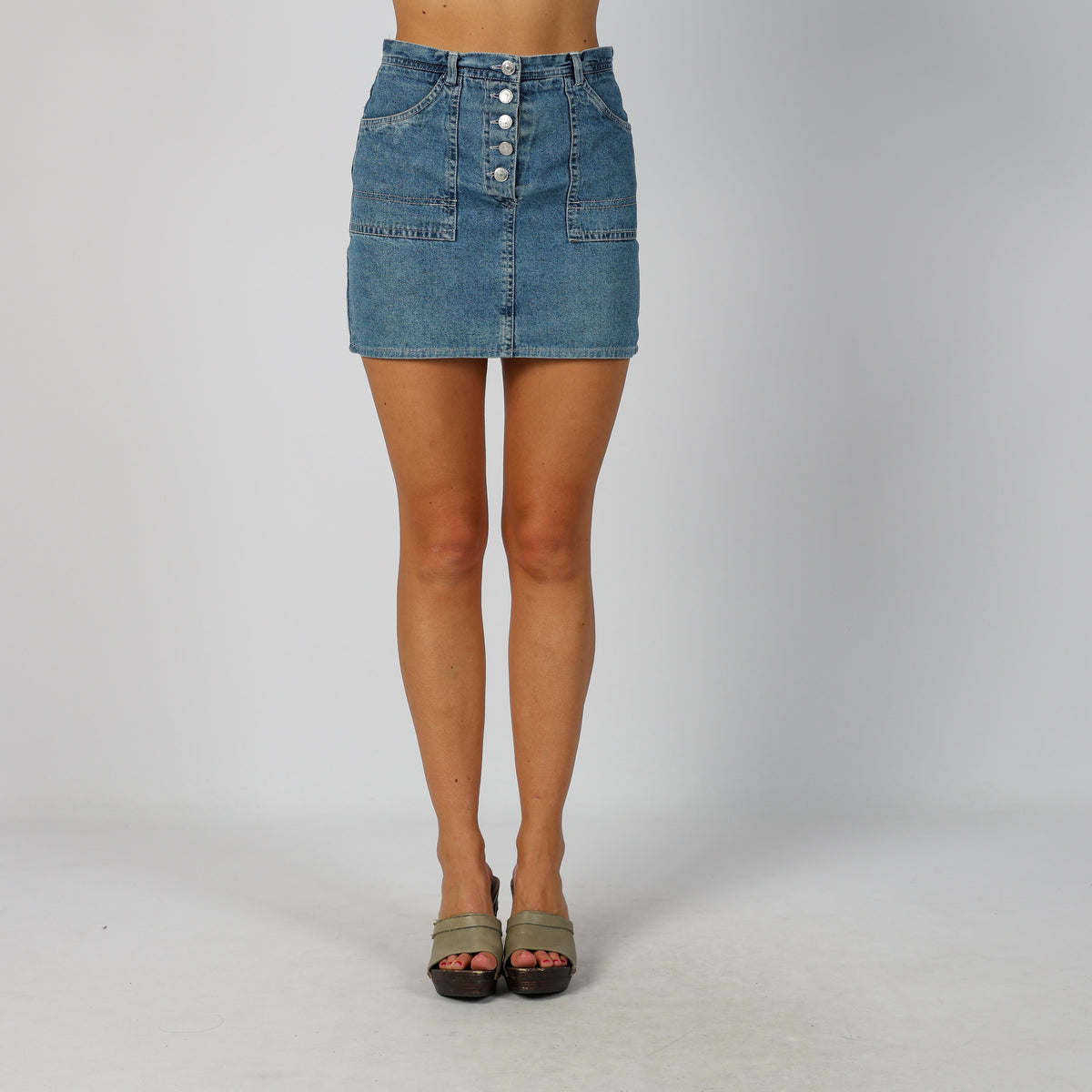 Blue Y2K Onyx Denim Mini Skirt (S)