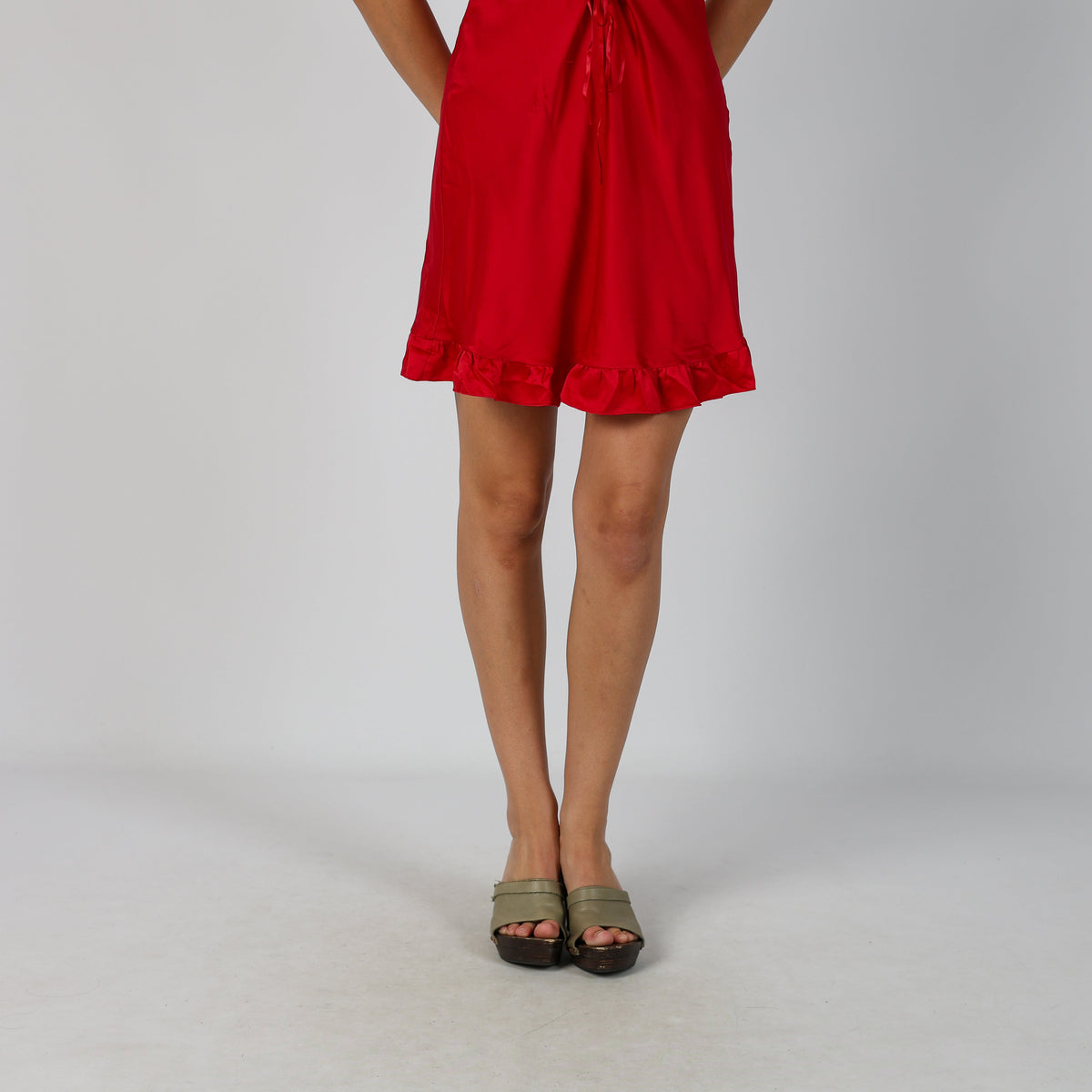 Red Y2K Triumph Woven Mini Dress (S)
