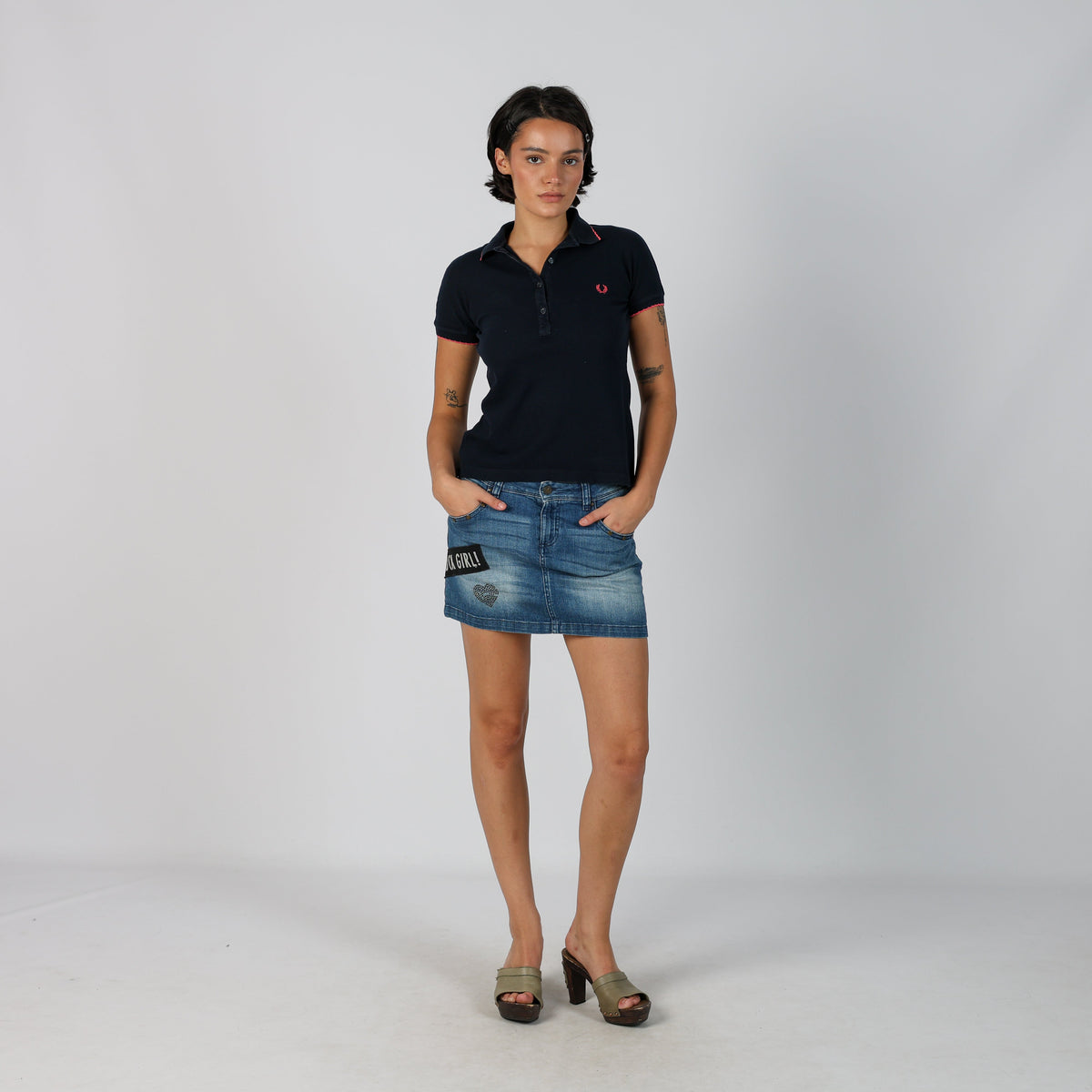 Blue Y2K United Colors of Benetton Denim Mini Skirt (S)