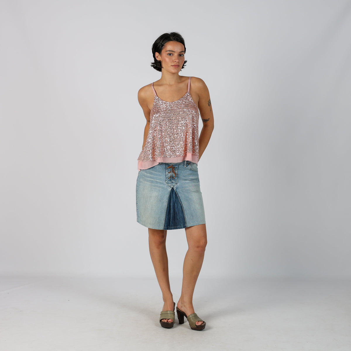 Blue Y2K Lee Denim Midi Skirt (M)
