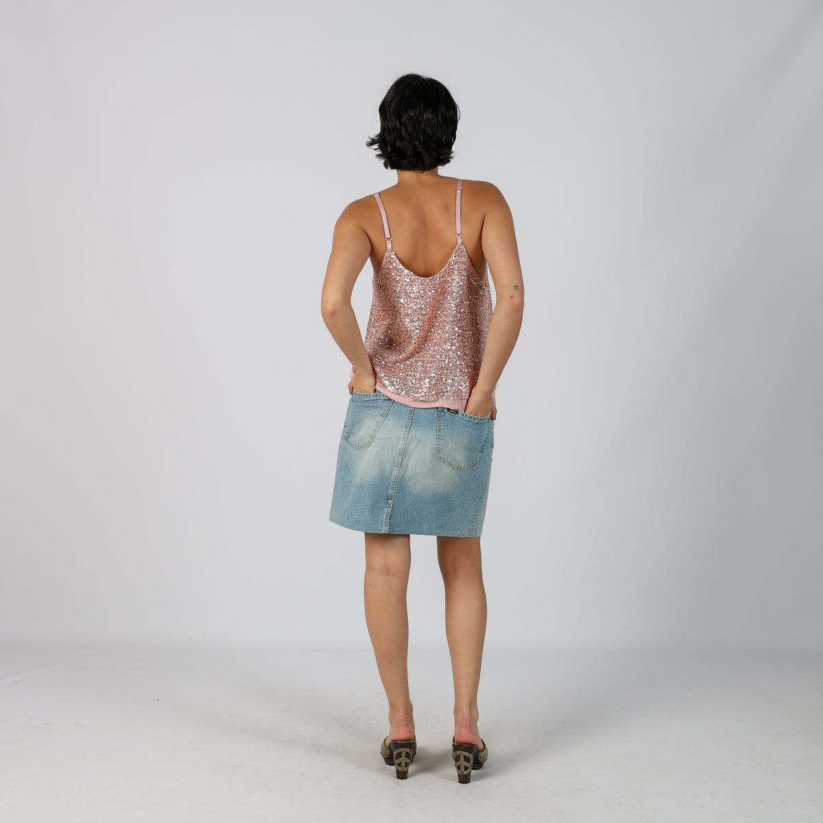Blue Y2K Lee Denim Midi Skirt (M)