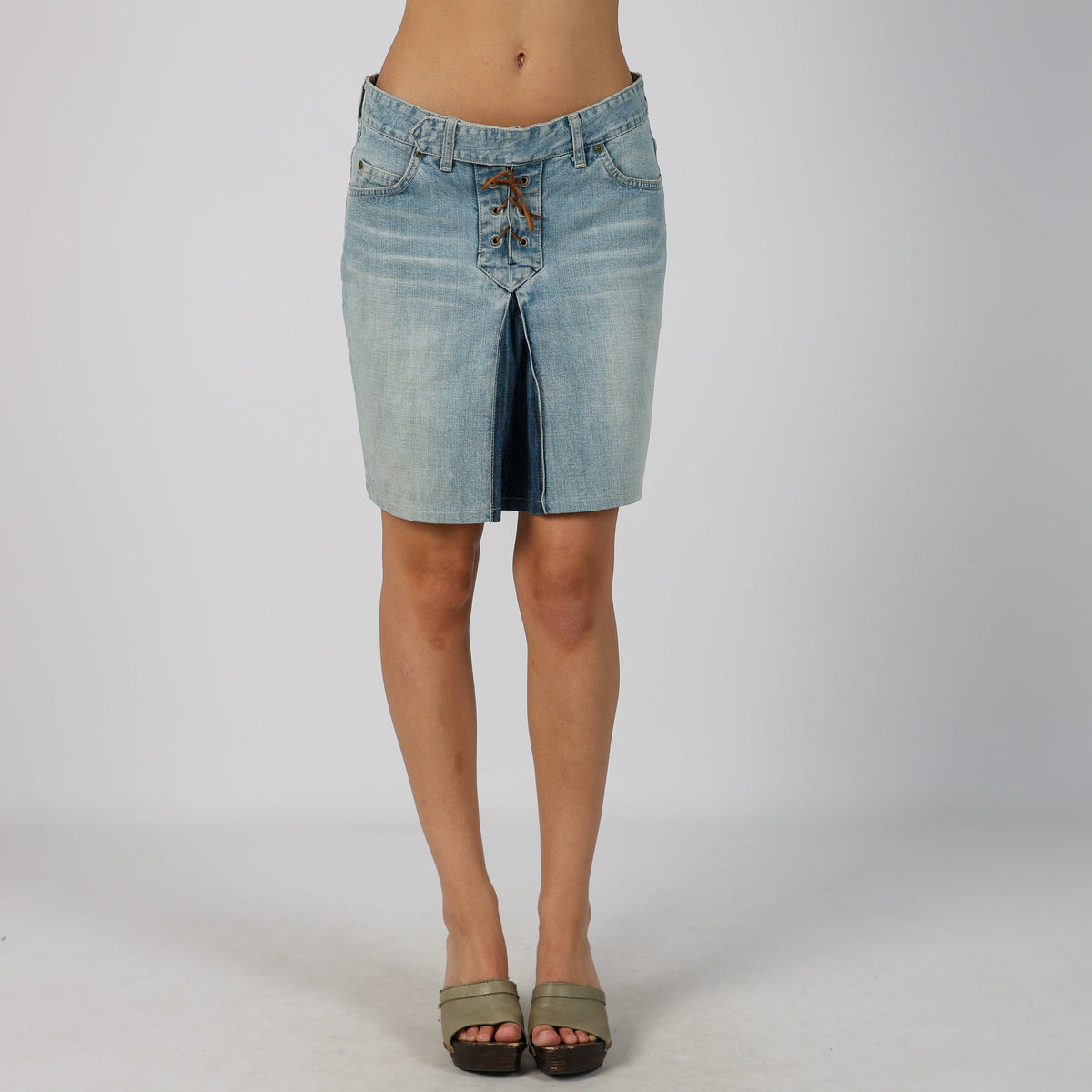 Blue Y2K Lee Denim Midi Skirt (M)