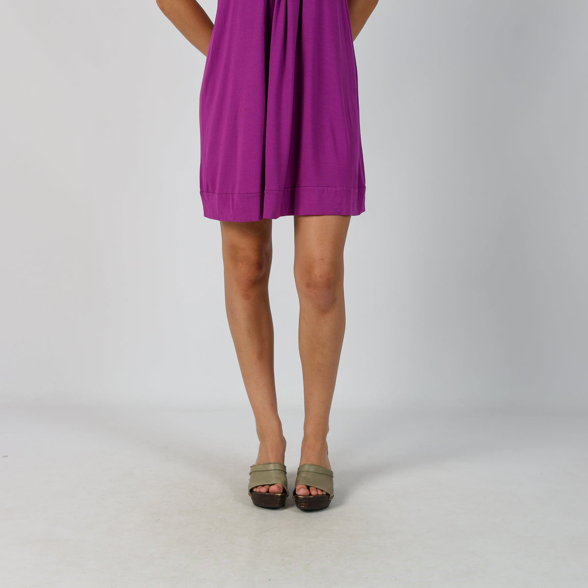 Purple Y2K United Colors of Benetton Woven Mini Dress (S)