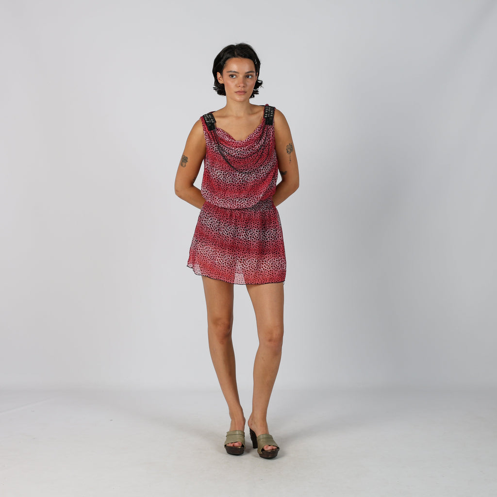 Pink Y2K Woven Mini Dress (S)