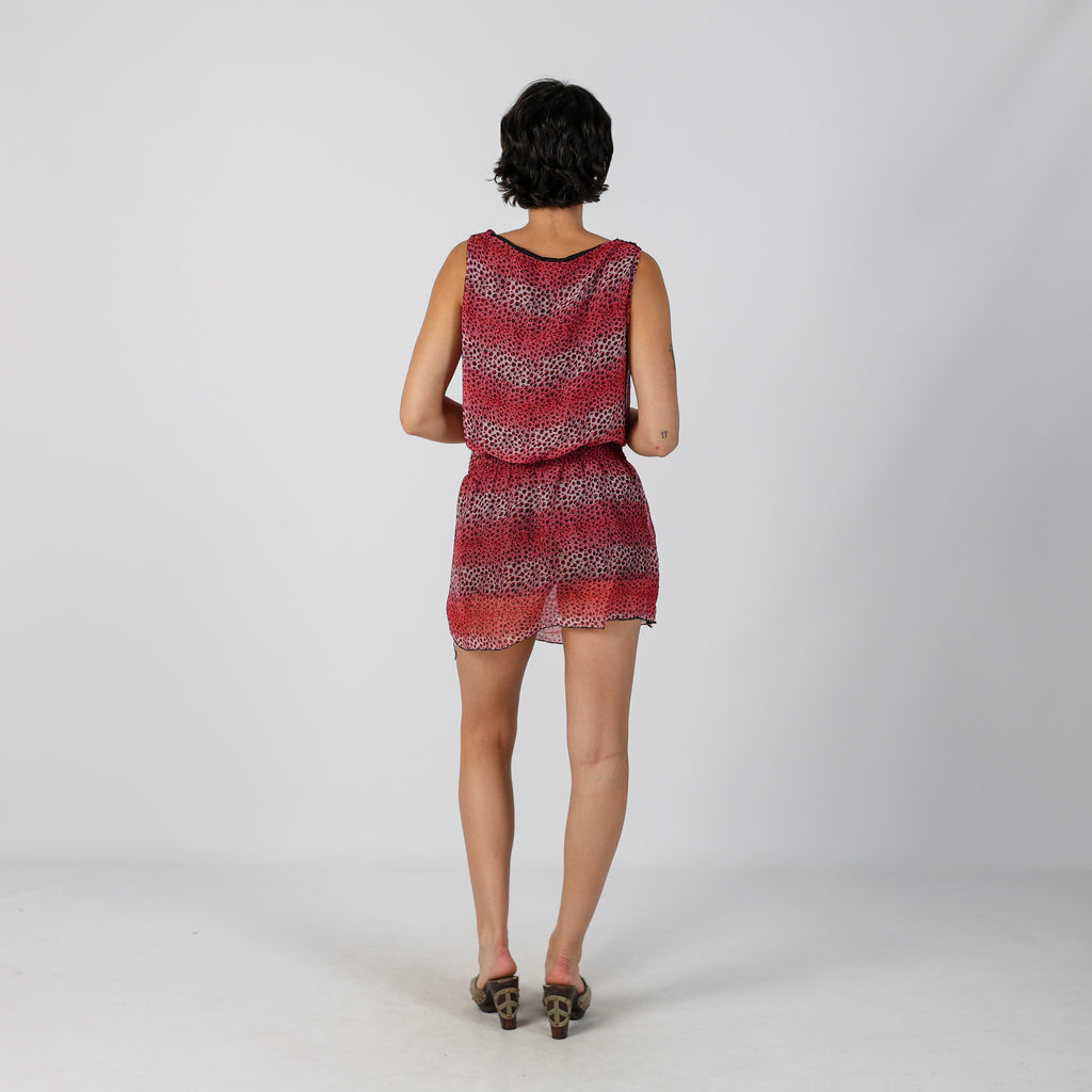 Pink Y2K Woven Mini Dress (S)