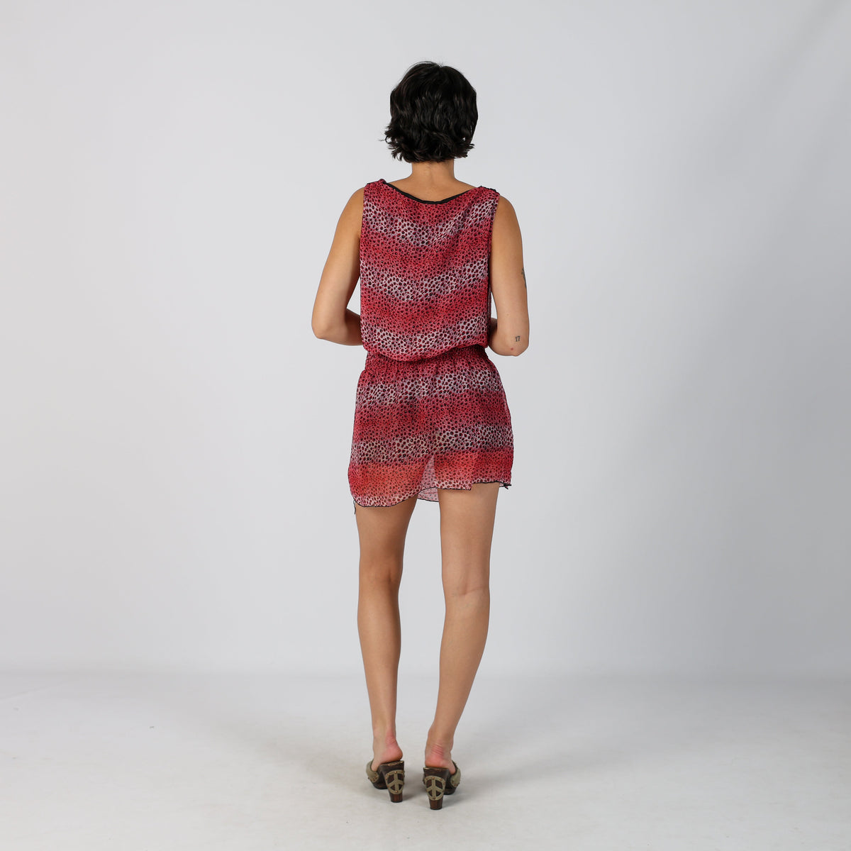Pink Y2K Woven Mini Dress (S)