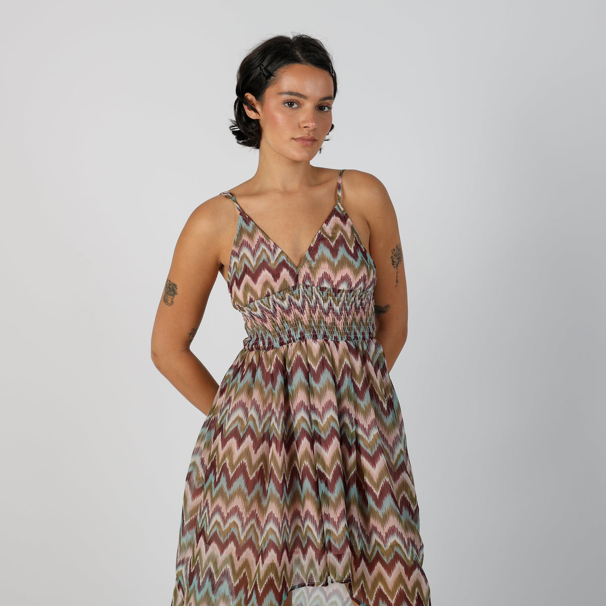 Baby Pink Y2K Woven Maxi Dress (S)