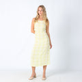 Yellow 90s United Colors of Benetton Woven Maxi Dress Semi Sheer (XS)