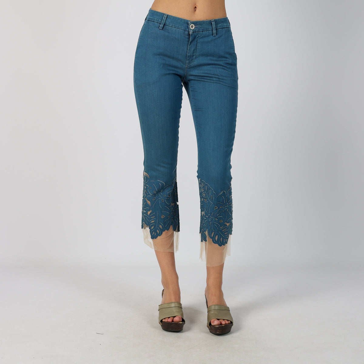 Blue Y2K Capri Trouser (XS)