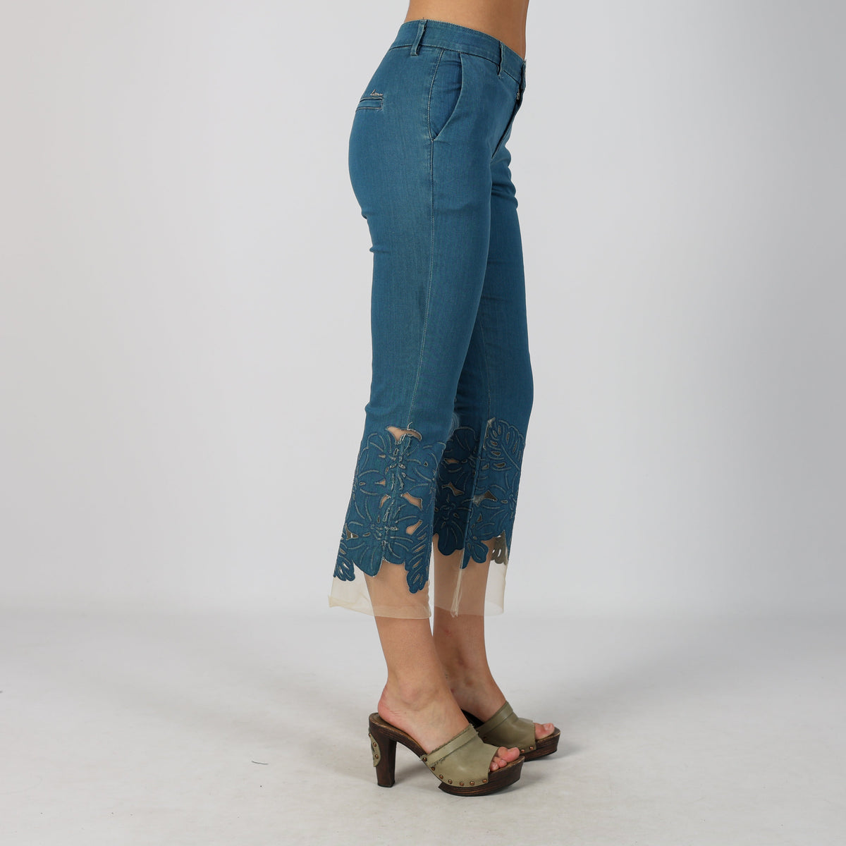 Blue Y2K Capri Trouser (XS)