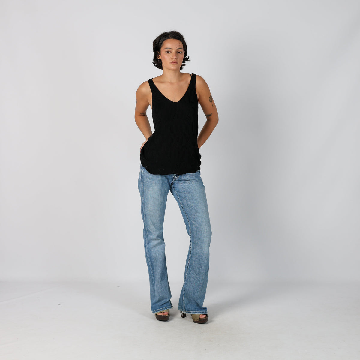 Light Blue Y2K bke Straight Jeans (S)