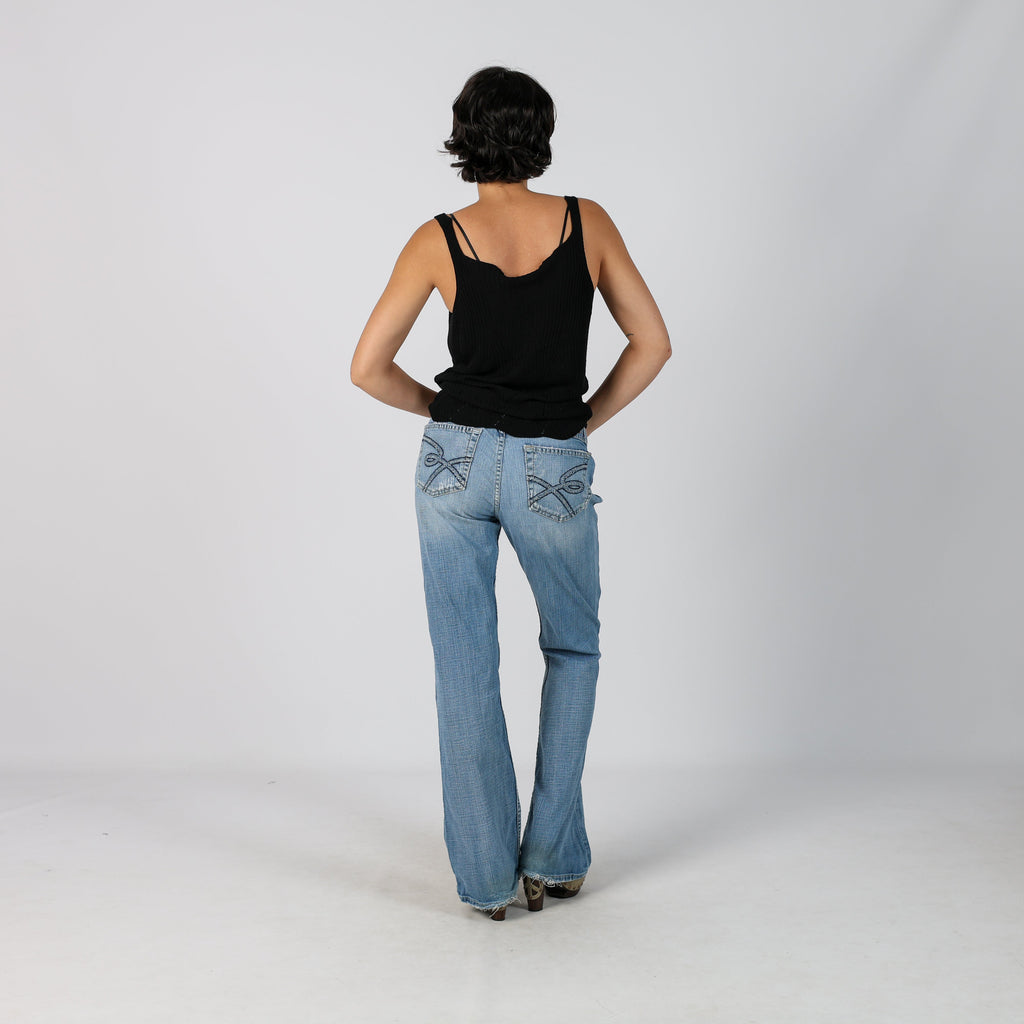 Light Blue Y2K bke Straight Jeans (S)