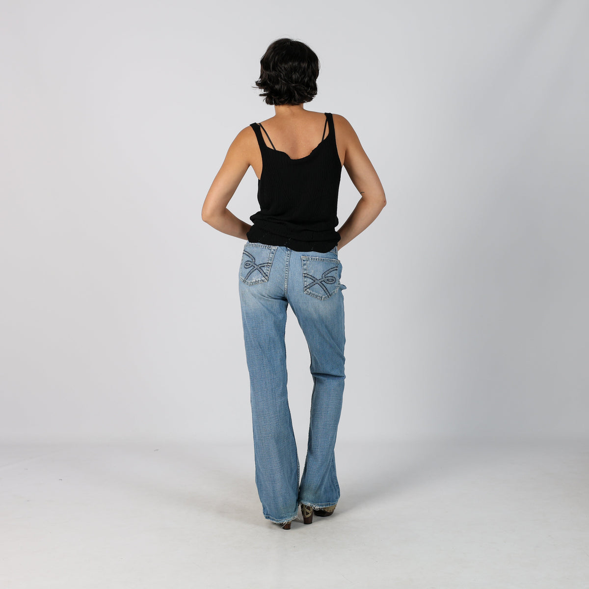 Light Blue Y2K bke Straight Jeans (S)