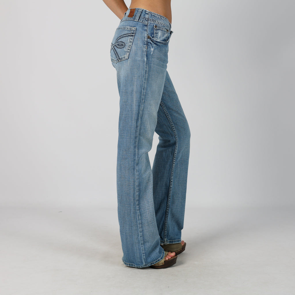 Light Blue Y2K bke Straight Jeans (S)
