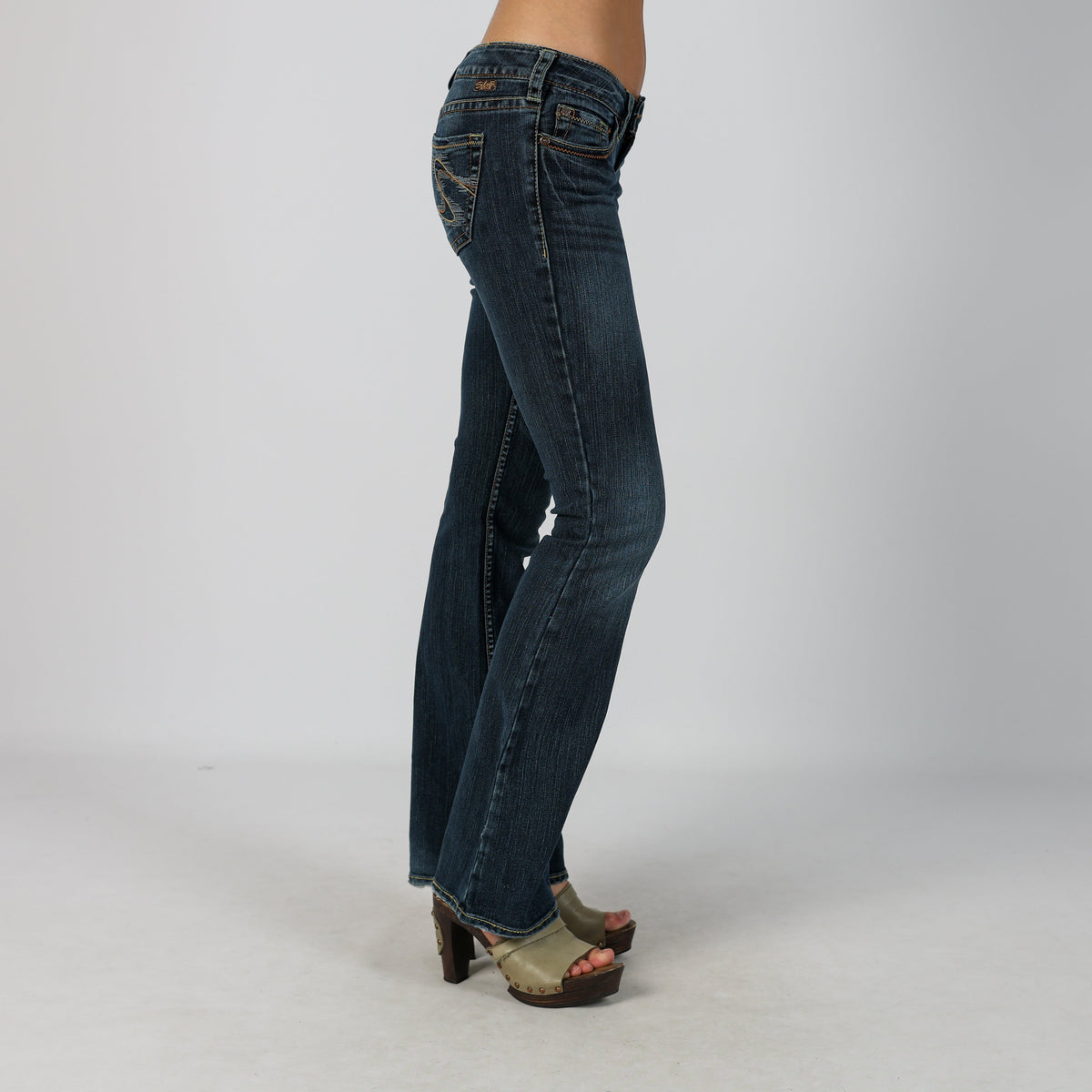Blue Y2K Silver Bootcut Jeans (XS)