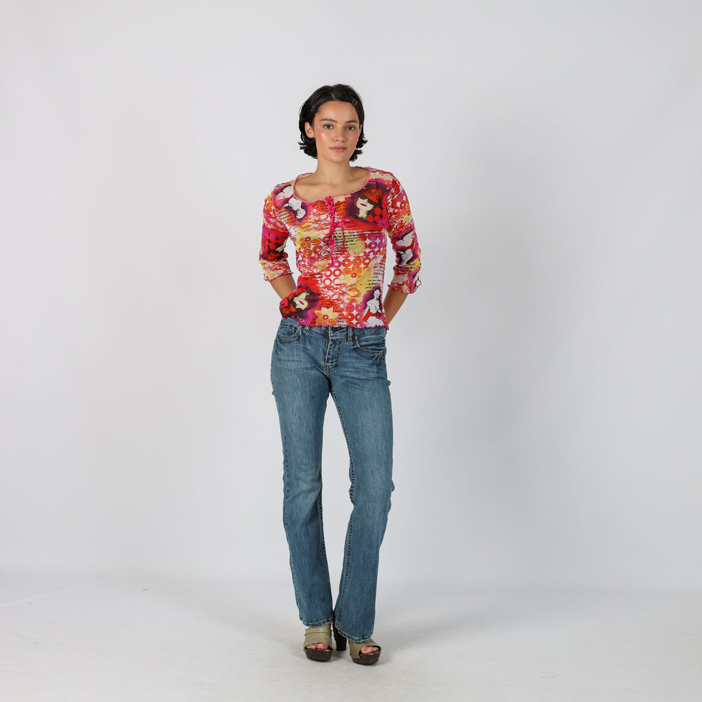 Blue Y2K Straight Jeans (XS)